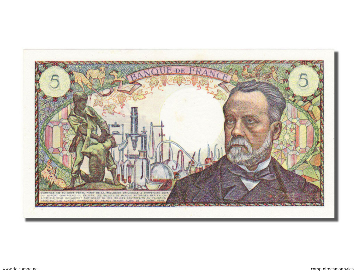 Billet, France, 5 Francs, 5 F 1966-1970 ''Pasteur'', 1970, 1970-01-08, SPL - 5 F 1966-1970 ''Pasteur''