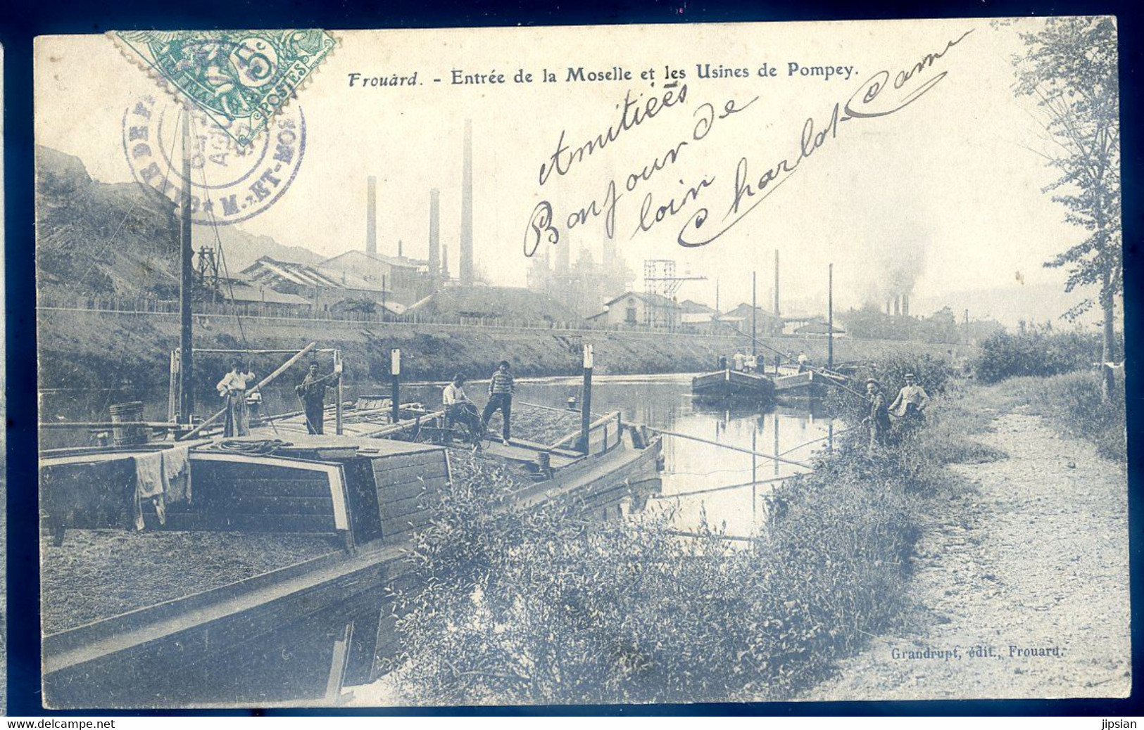 CpA Du 54  Frouard Entrée De La Moselle Et Les Usines De Pompey     SPT21-13 - Frouard