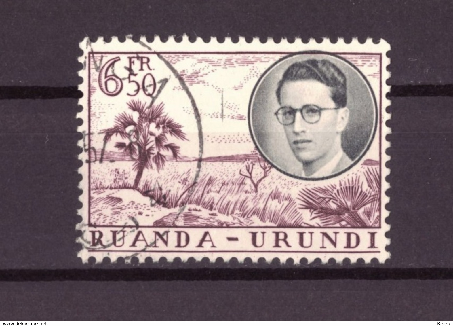 Ruanda - Urundi  1955  Royal Visit  - TB - 6.50Fr - Gebruikt