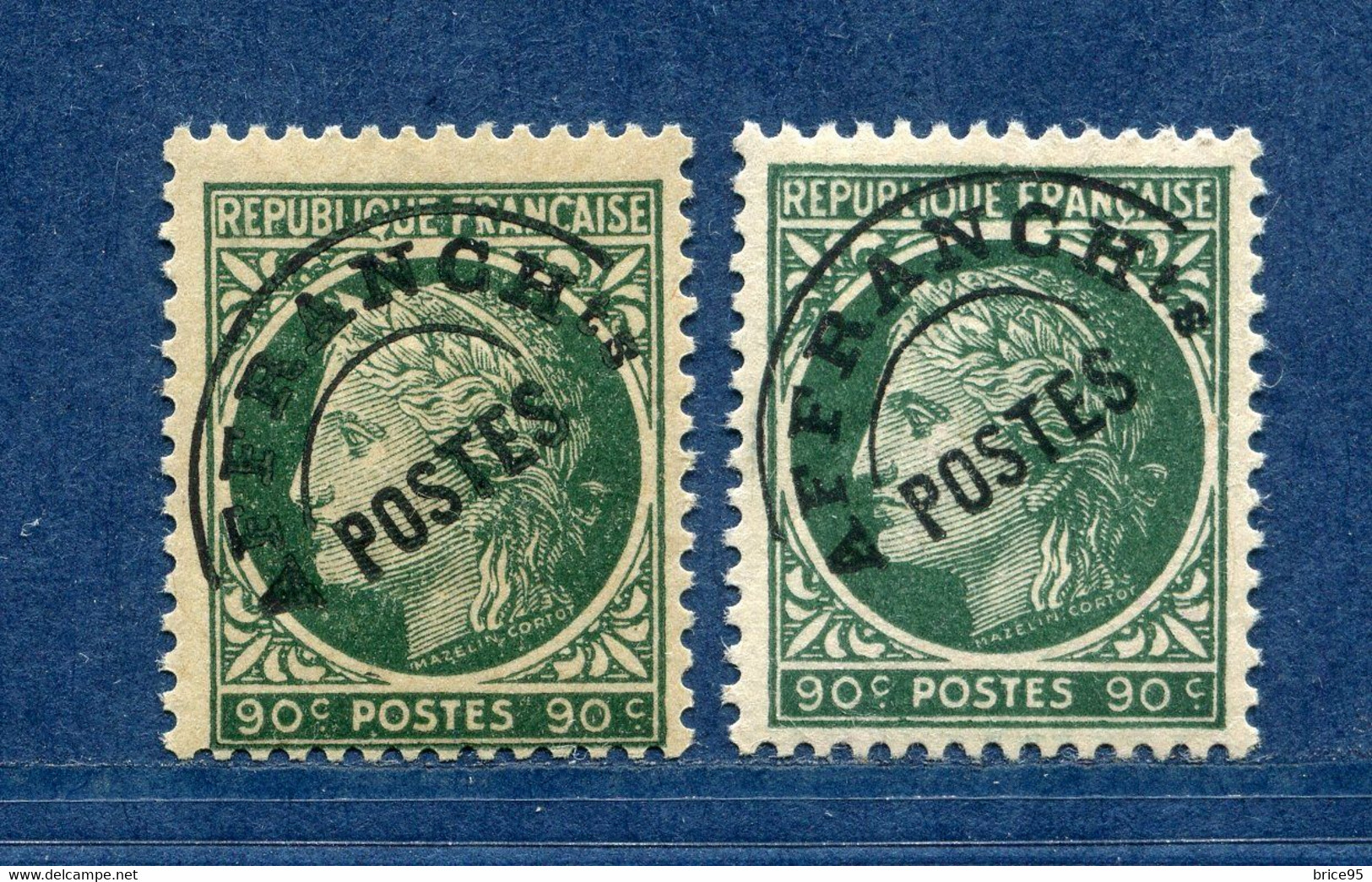 ⭐ France - Variété - YT Pré Oblitéré N° 89 - Couleurs - Pétouilles - Neuf Sans Charnière - 1922 ⭐ - Unused Stamps