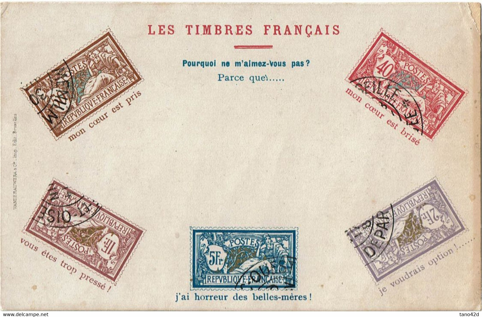 RDR15A - PSEUDO ENTIER CARTE POSTALE "LES TIMBRES FRANCAIS" - Private Stationery