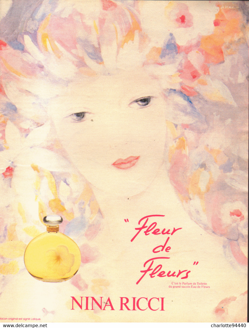 PUB PARFUM   ( FLEURS  De FLEURS  ) De " NINA RICCI "  1980 ( 1 ) - Ohne Zuordnung