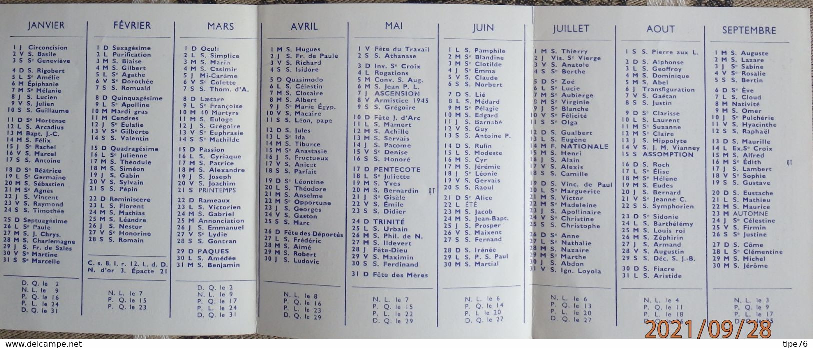 Petit Calendrier De Poche 1959 Religieux Centenaire Du Curé D'Ars - Formato Piccolo : 1941-60