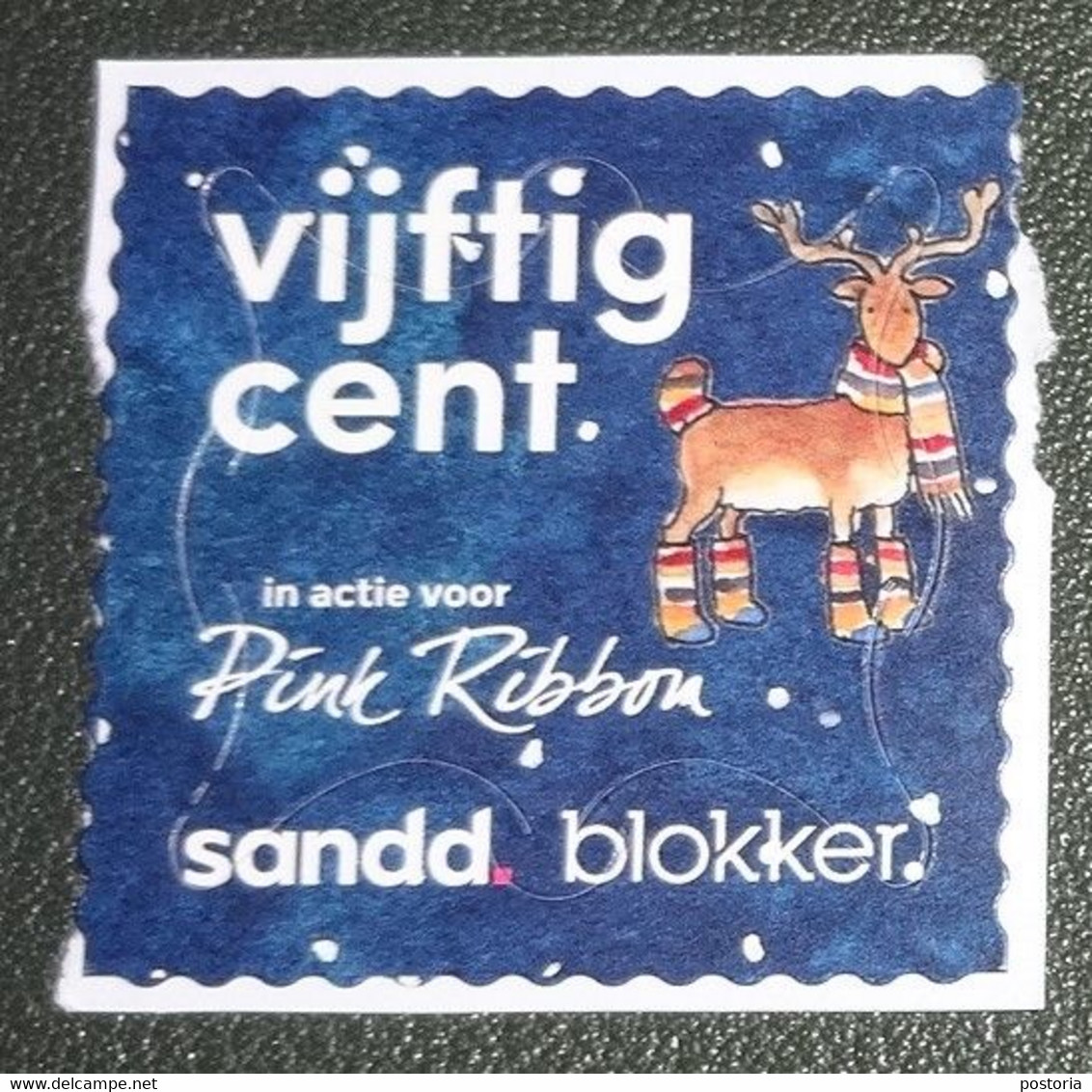 Nederland - Sandd - Gebruikt - Onafgeweekt - Cancelled On Paper - Vijftig Cent - Pink Ribbon - Blokker - Rendier - Gebruikt