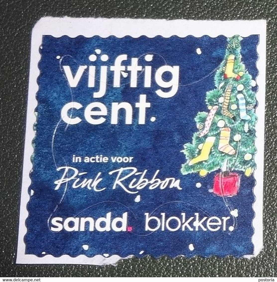 Nederland - Sandd - Gebruikt - Onafgeweekt - Cancelled On Paper - Vijftig Cent - Pink Ribbon - Blokker - Kerstboom - Gebraucht