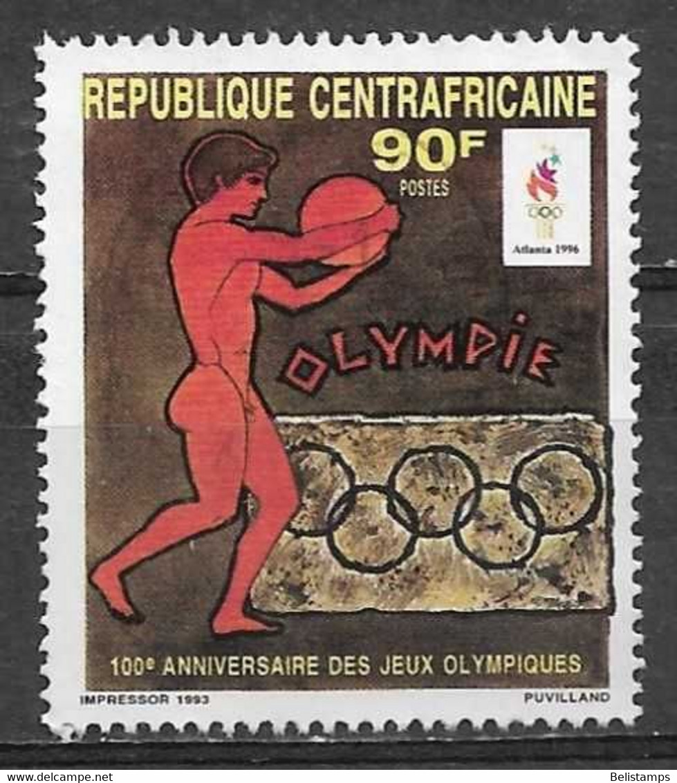 Central African Republic 1993. Scott #1016a (U) Ancient Olympian - Centraal-Afrikaanse Republiek