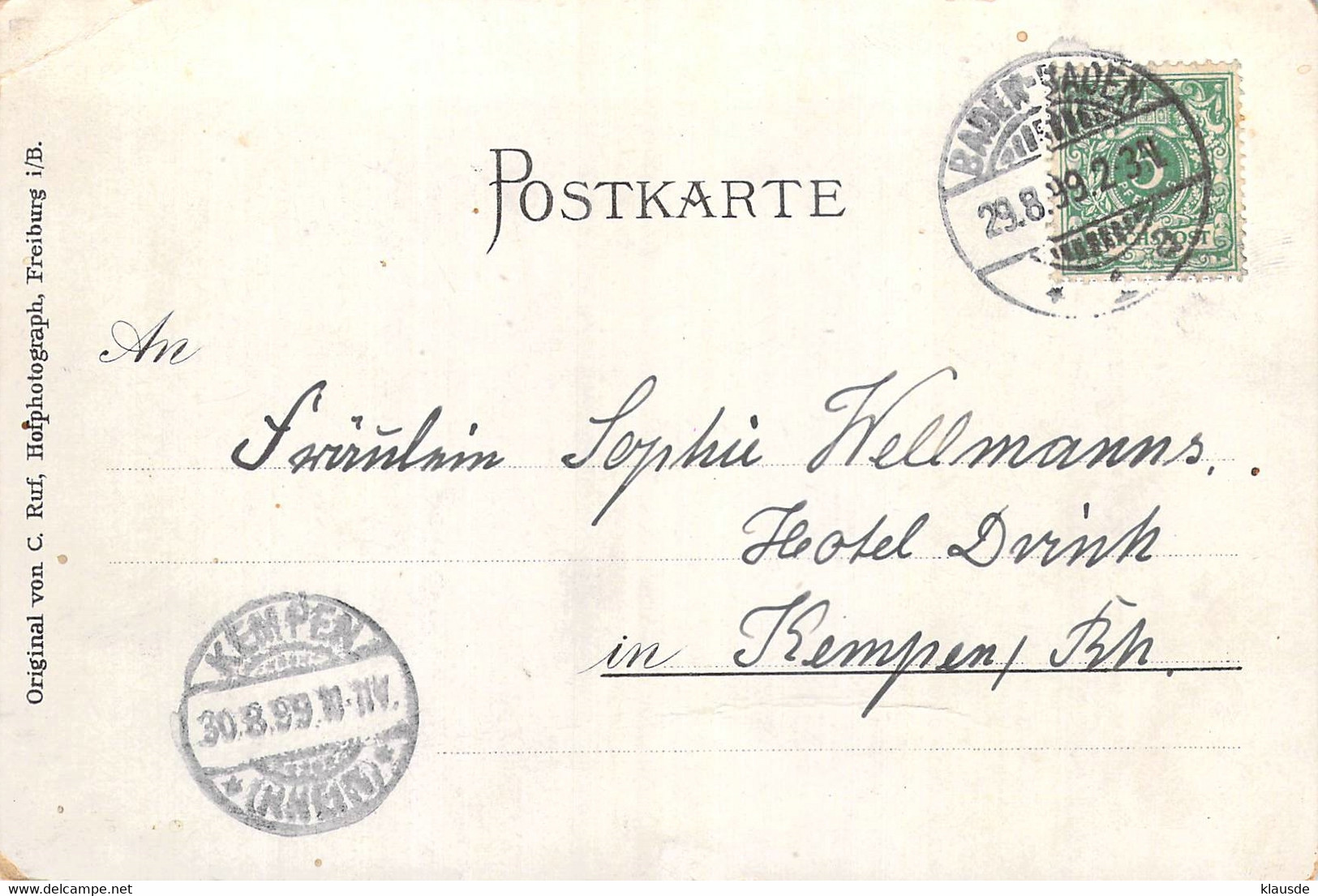 Badische Volkstrachten - Eltzthäler Aus Prechtahl (Waldkirch) 1899 AKS - Waldkirch