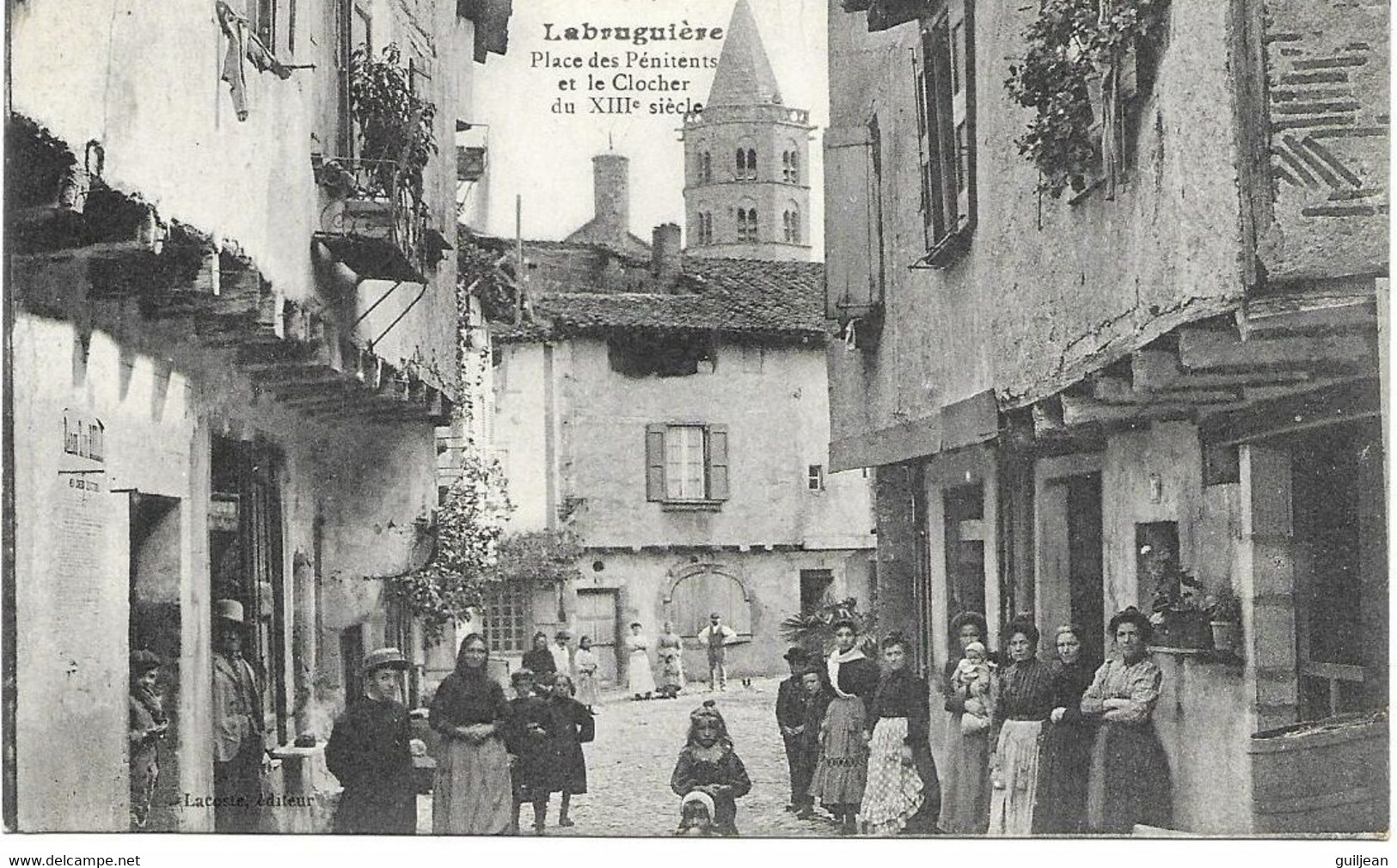 81 TARN - LA BRUGUIERE - Place Des Pénitents Et Le Clocher Du XIII° Siècle - Carte En TBE Et écrite - - Labruguière