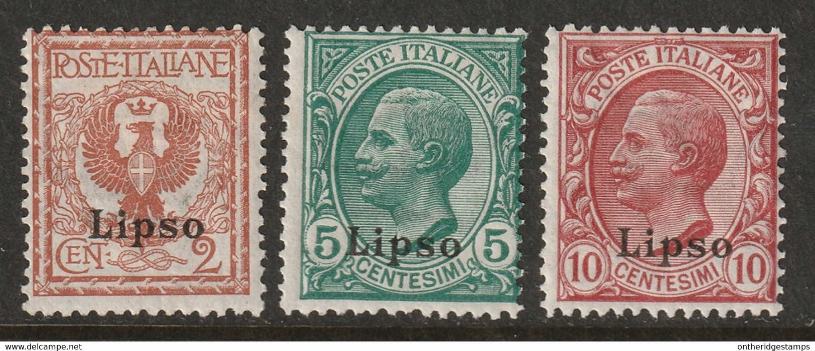 Italy Aegean Lisso 1912 Sc 1-3 Egeo Lipso Sa 1-3 MH* Some Crazed Gum - Ägäis (Lipso)