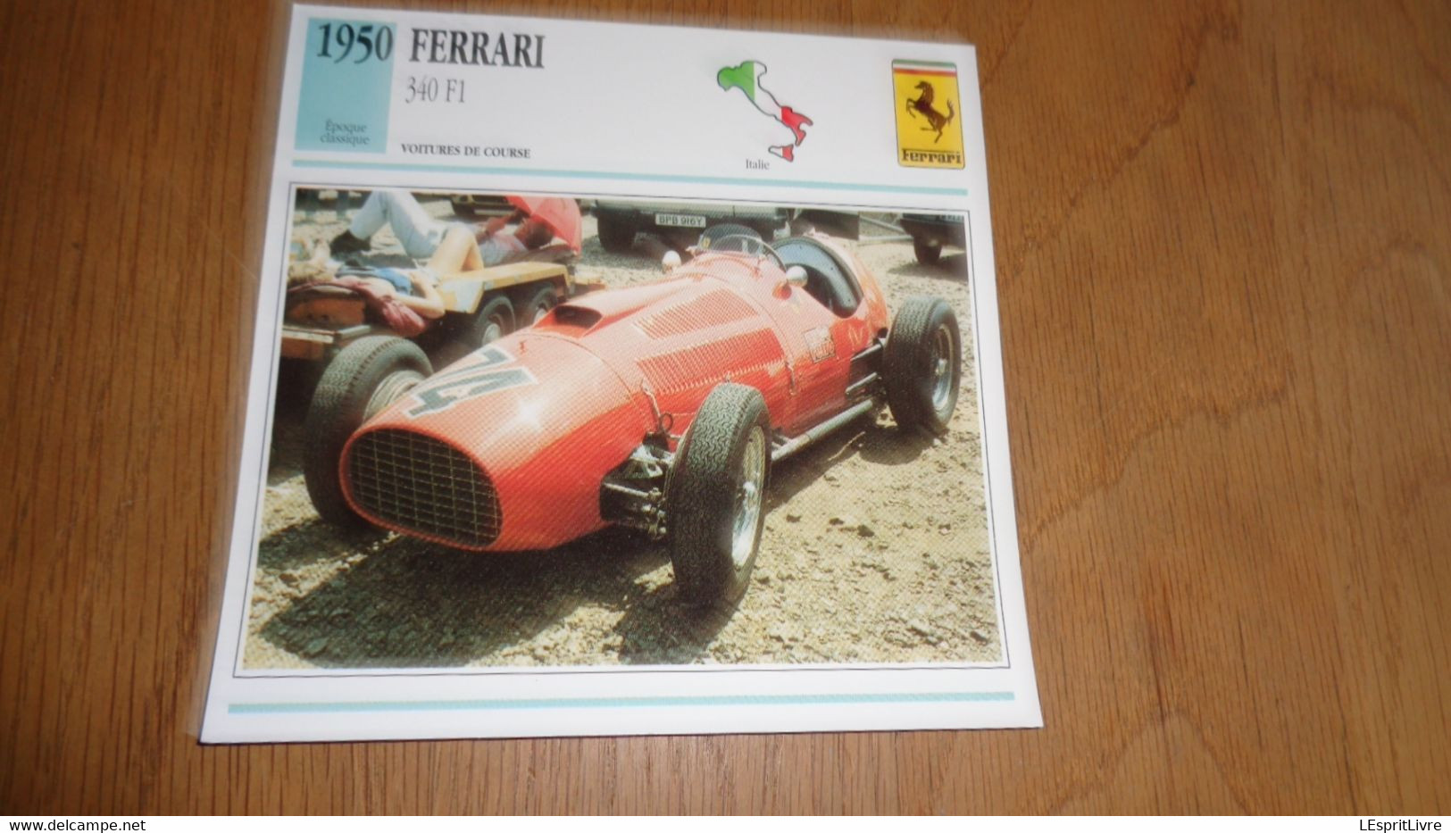 FERRARI 340 F1  Italie Italia Auto Fiche Descriptive Automobile Racing Car Cars Voiture Constructeur Course - Voitures