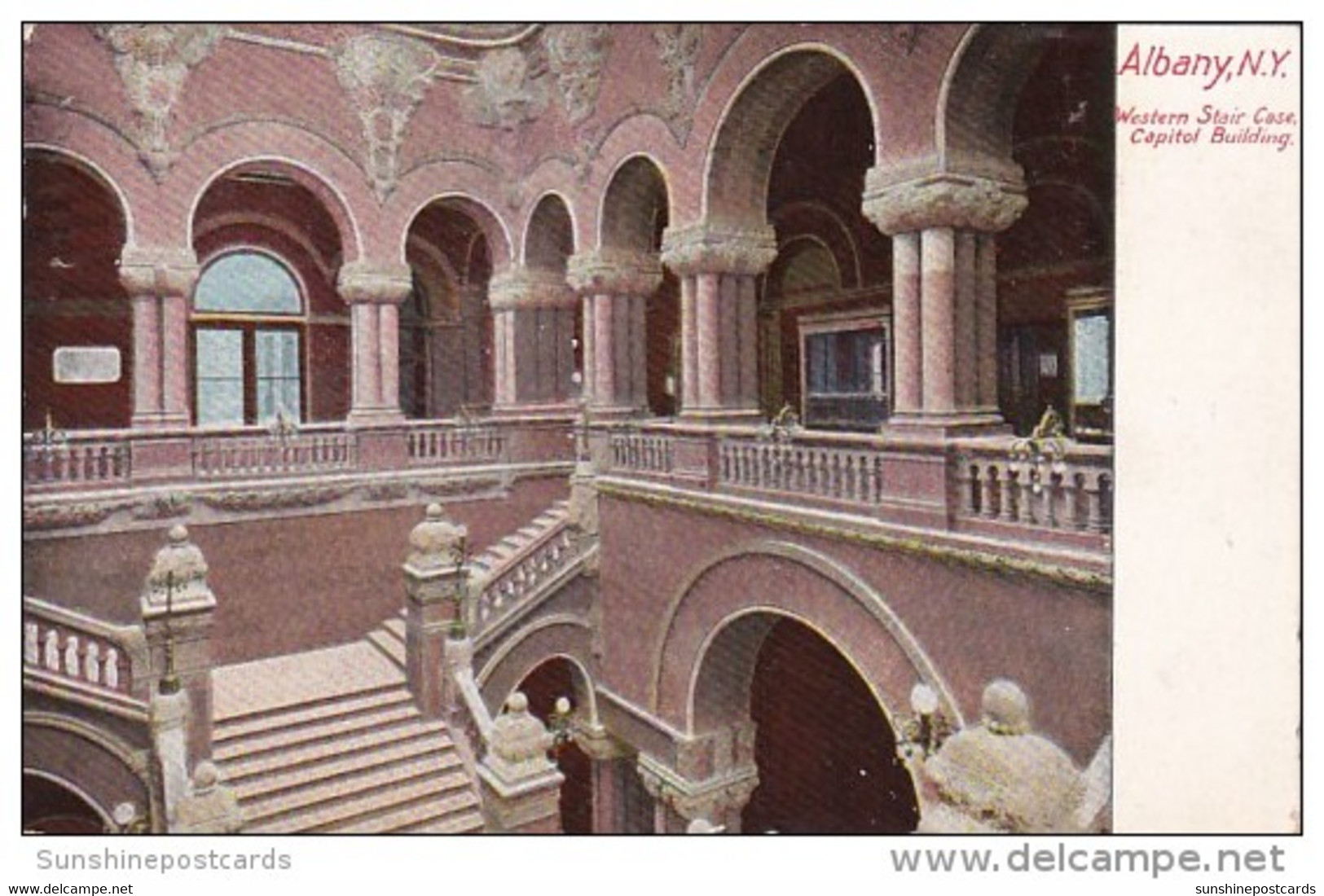 New York Alabany Western Stair Case Capitol Building 1908 - Albany