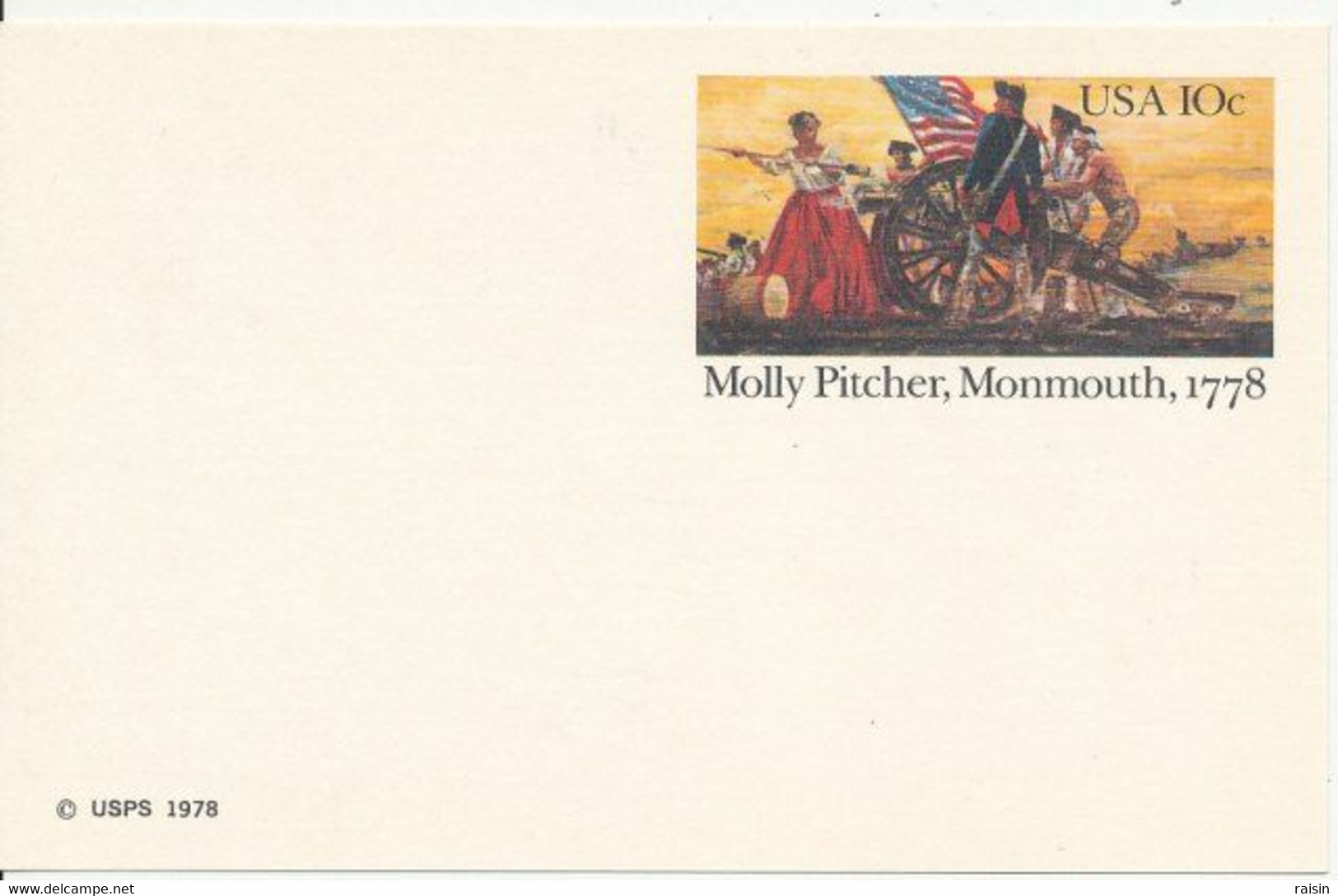 Prestamped Post Card Entier Postal 1978 Molly Pitcher 10 C Unused  Neuf TBE - Other & Unclassified