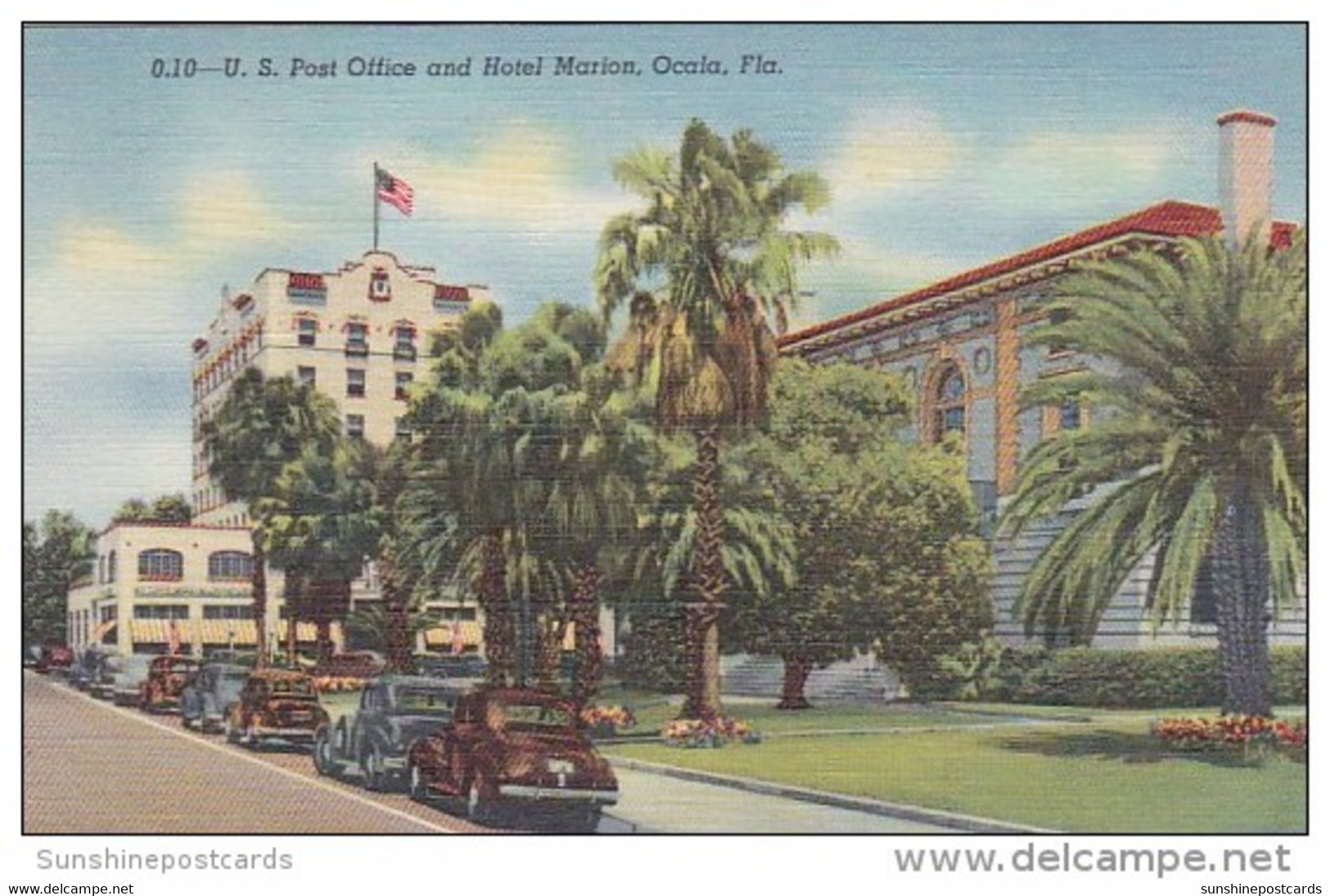 Florida Ocala Post Office And Hotel Marion Curteich - Ocala