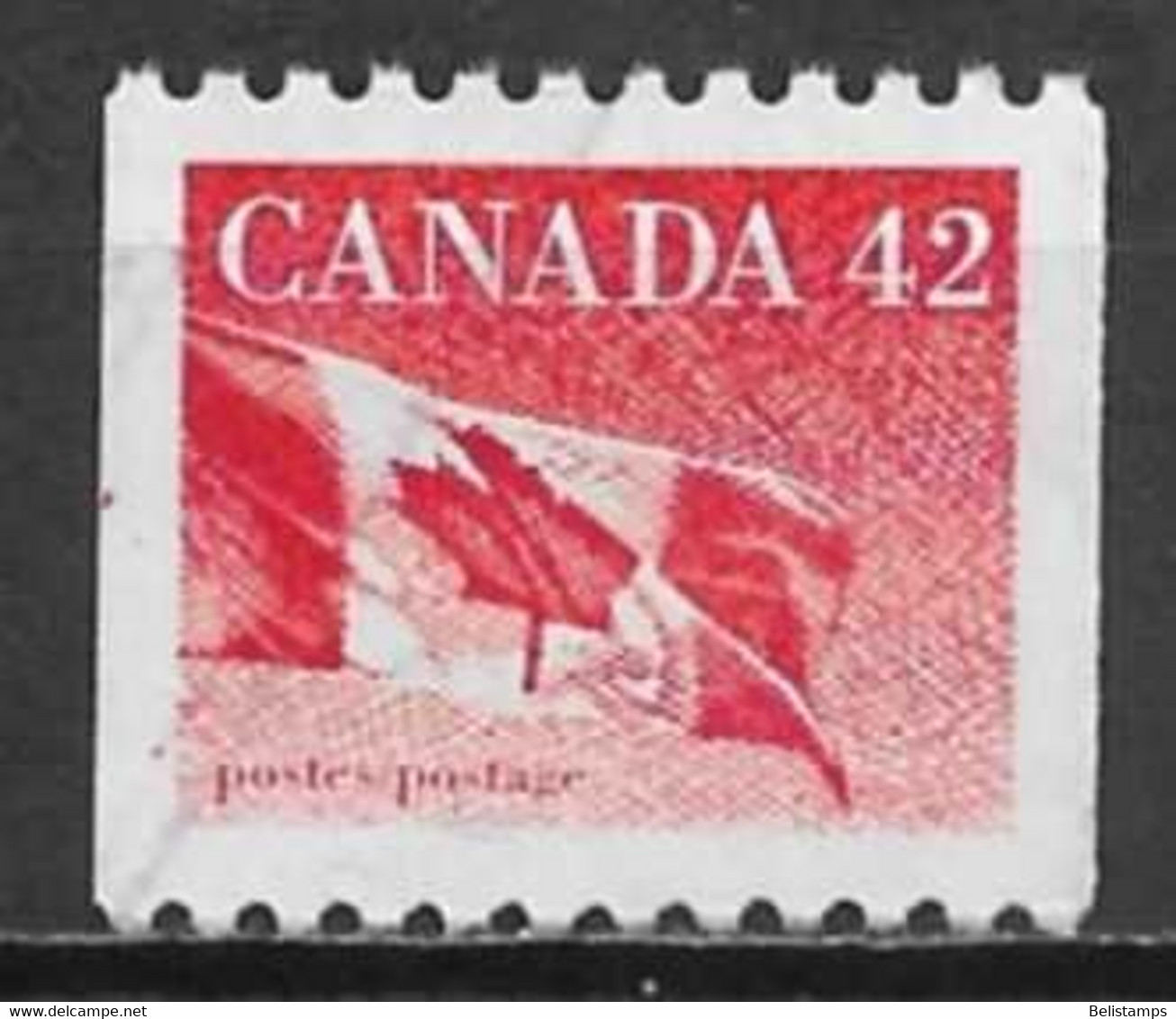 Canada 1991. Scott #1394 (U) Flag - Roulettes