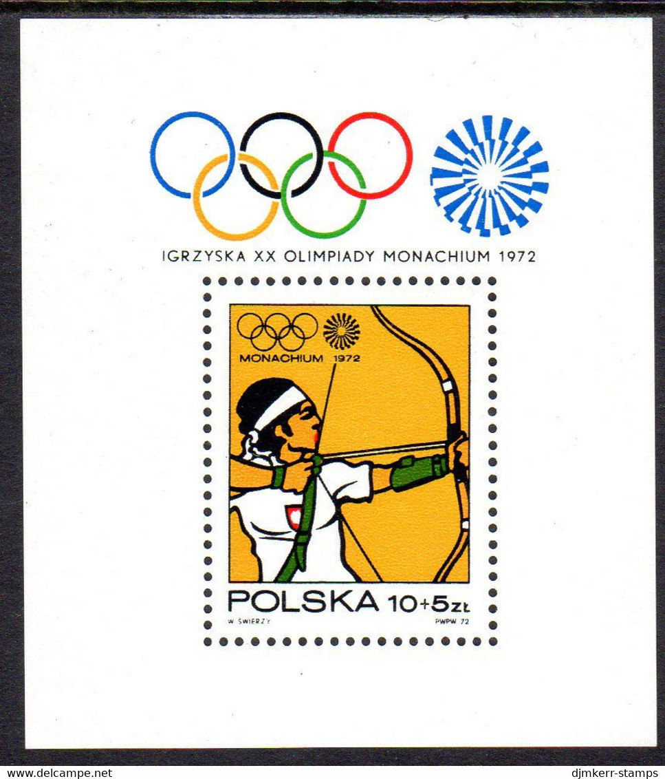 POLAND 1972 Olympic Games, Munich Block MNH / **.  Michel Block 51 - Ongebruikt