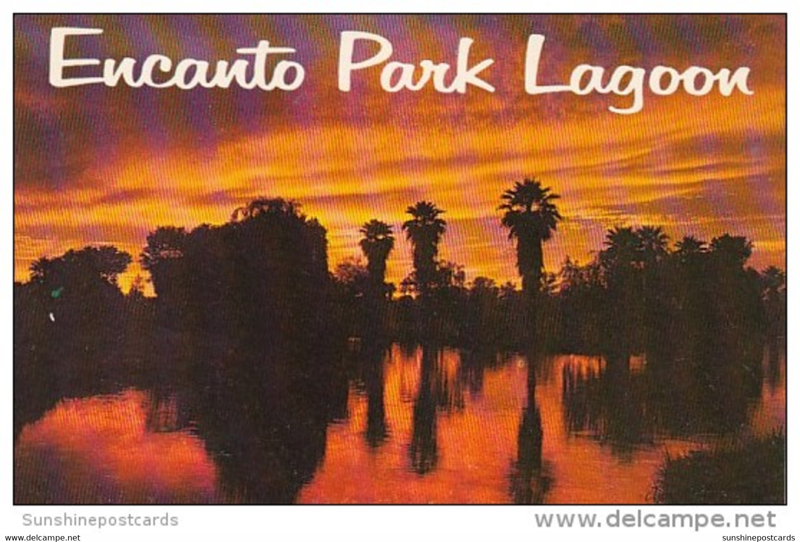 Arizona Phoenix Sunset Over Encanto Park Logoon - Phönix