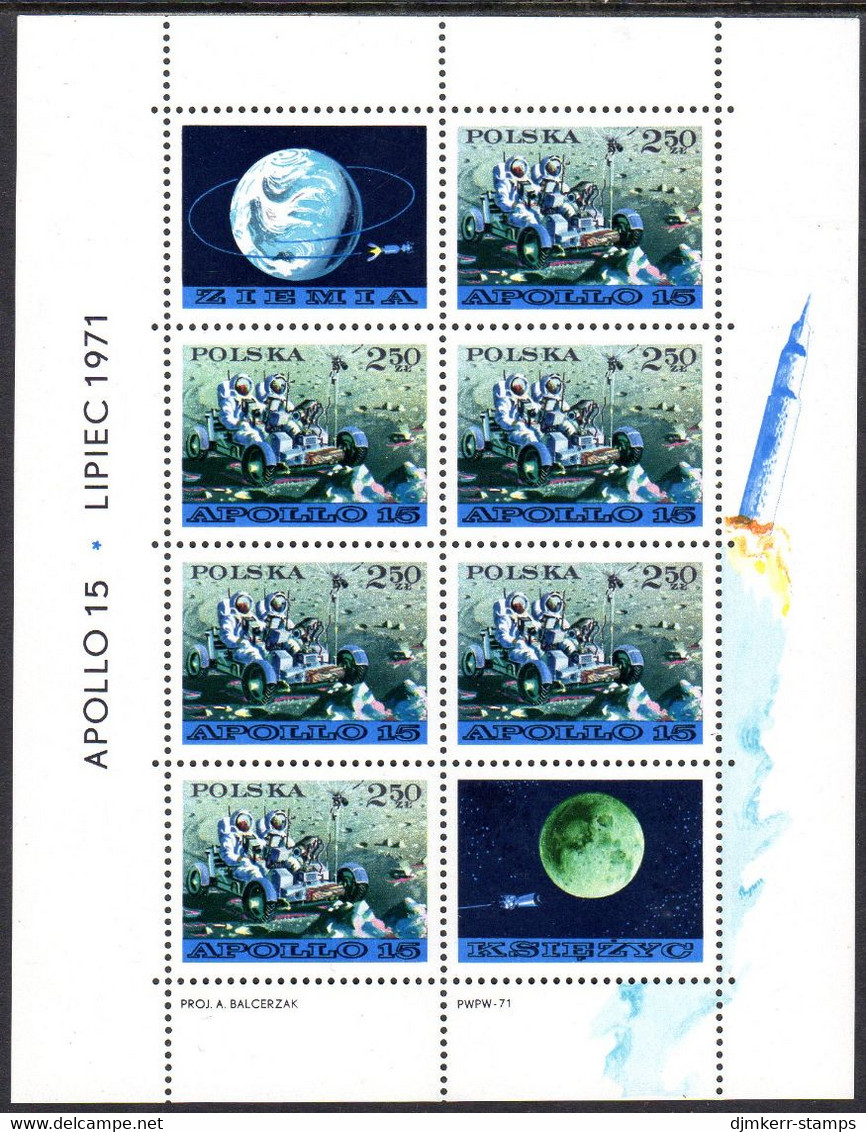 POLAND 1971 Apollo 15  Block  MNH / ** . Michel Block 48 - Nuevos