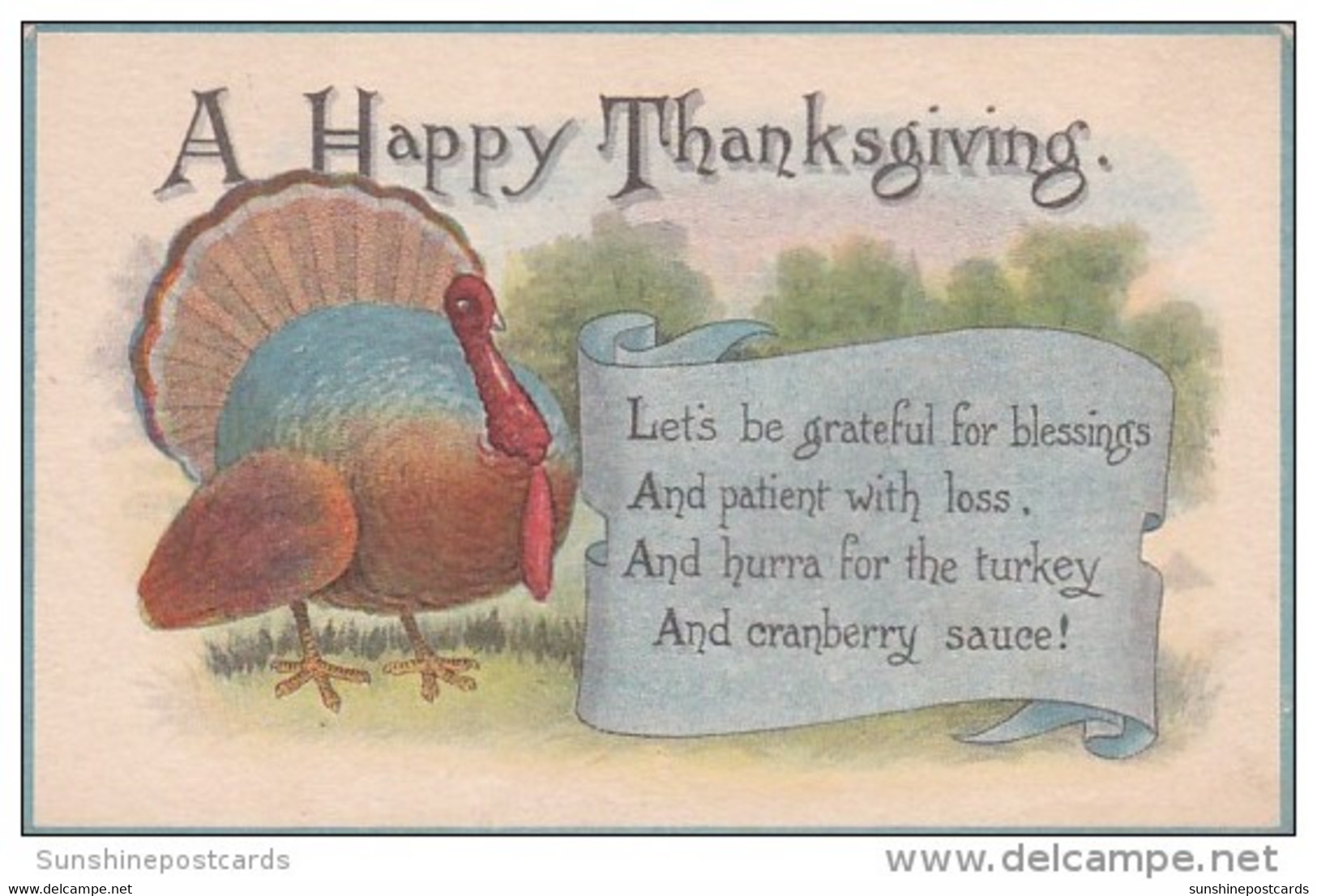 Thanksgiving Turkey With Message 1910 - Thanksgiving