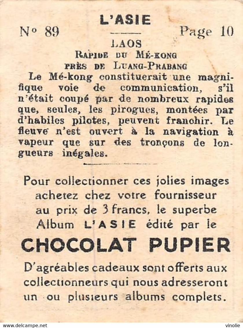 PIE-FO-21-3504 : EDITION DU CHOCOLAT PUPIER. LAOS. RAPIDE DU ME-KONG PRES DE LUANG-PRABANG - Laos