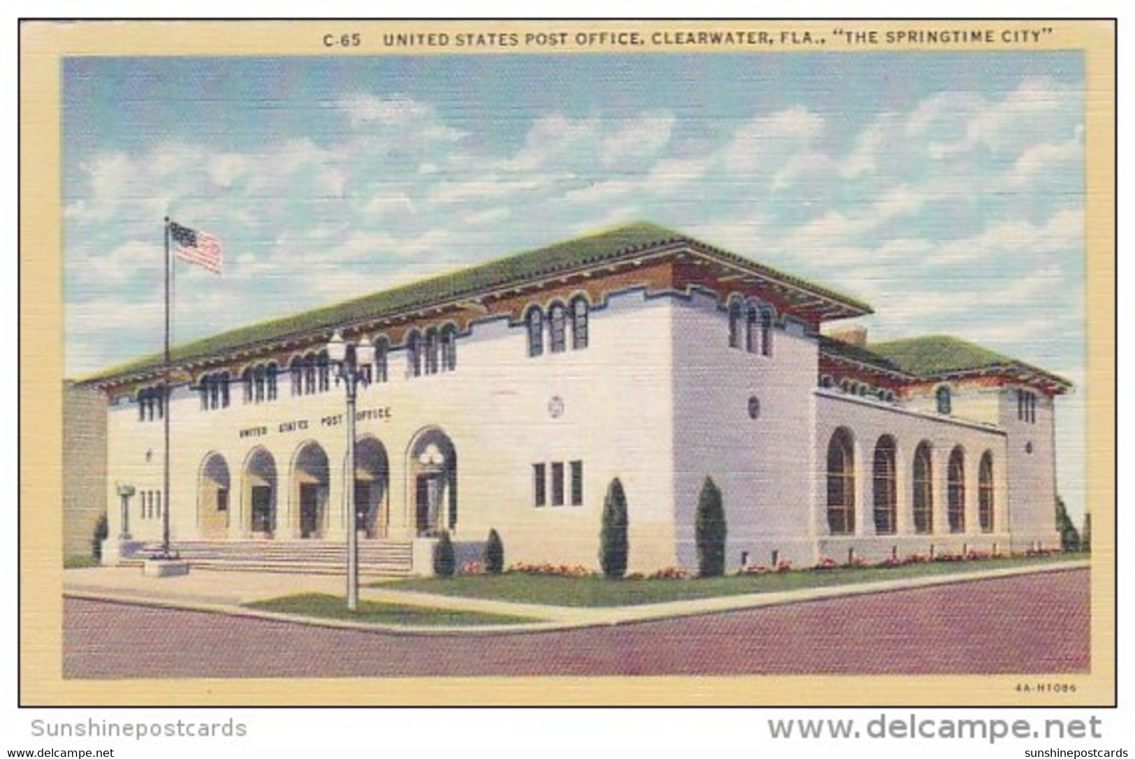 Florida Clearwater United States Post Office The Springtine City 1953 - Clearwater