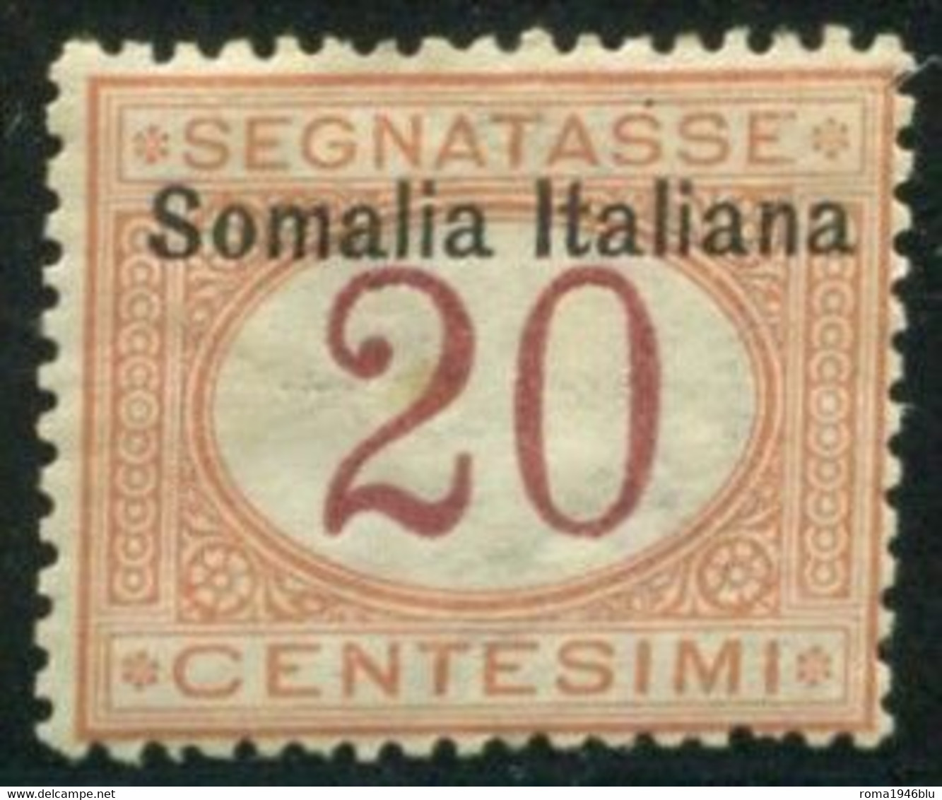 SOMALIA 1909 SEGNATASSE 20 C. * GOMMA ORIGINALE - Somalia