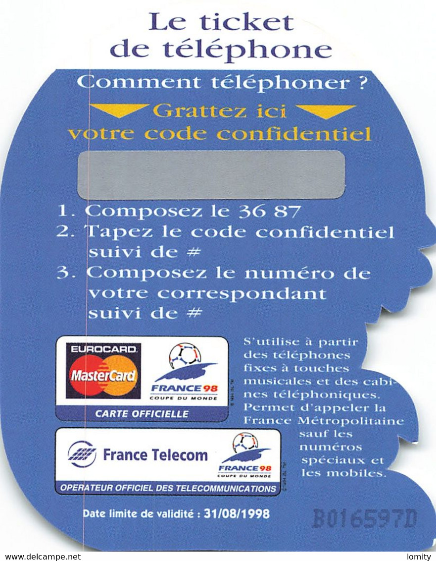 Carte Prépayée France Telecom Footix 1995 Mascotte Coupe Du Monde France 1998 Foot Football  Neuve Code Non Gratté - Biglietti FT