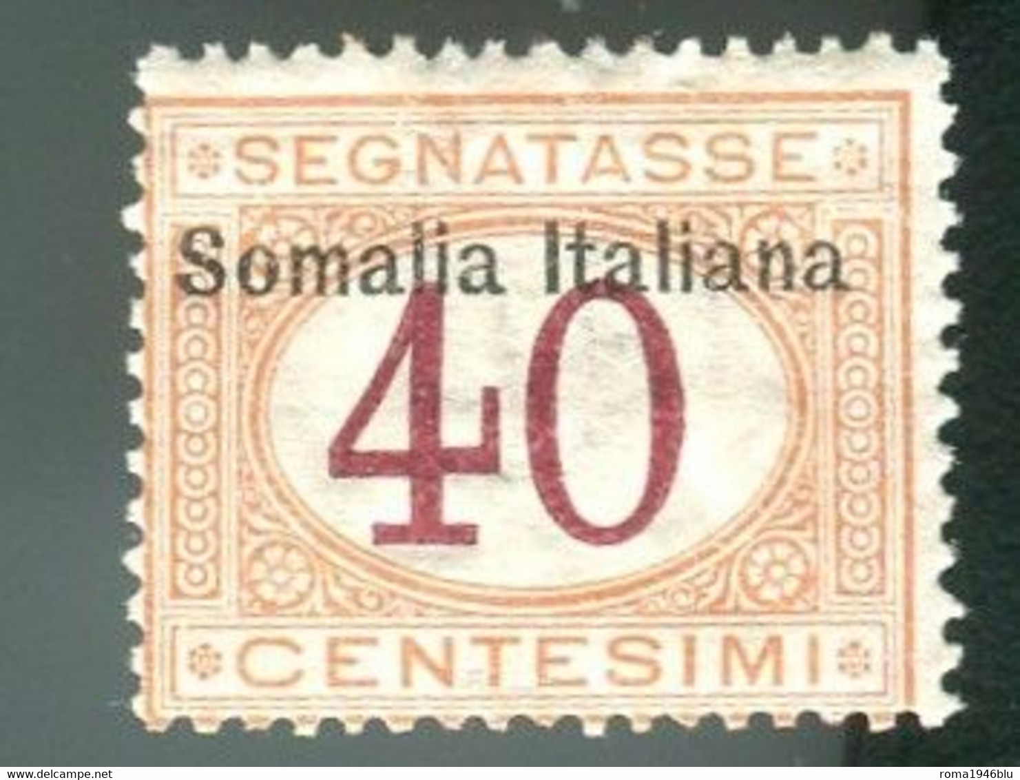 SOMALIA 1909 SEGNATASSE 40 C. * GOMMA ORIGINALE - Somalië
