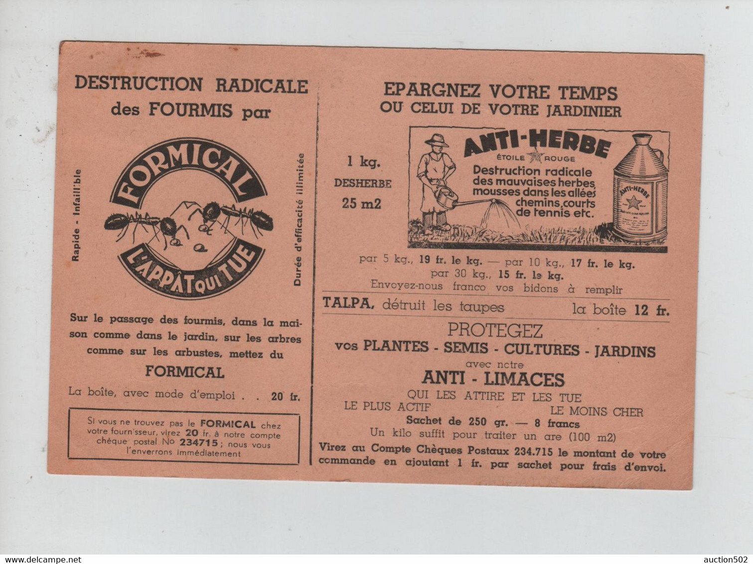 1481PR/ TP PRE548 (420)  1-1-46 / 31-XII-46 S/CP ETS Legrand (Plus De Fournis) > Braine - L'Alleud - Typo Precancels 1936-51 (Small Seal Of The State)