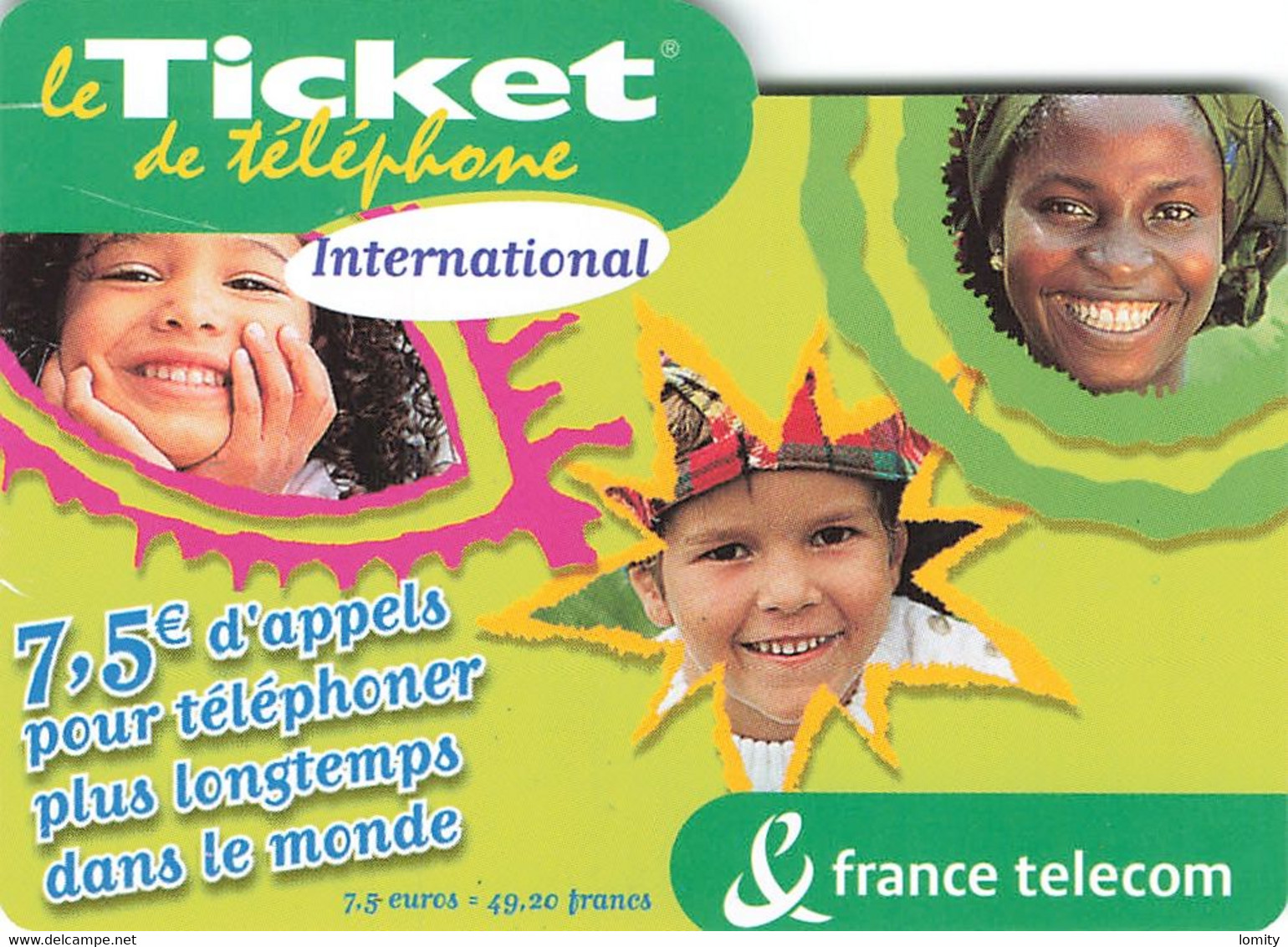 Carte Prépayée France Telecom Ticket De Téléphone International 7,5€ Carte Téléphonique 30/06/2004 - Biglietti FT