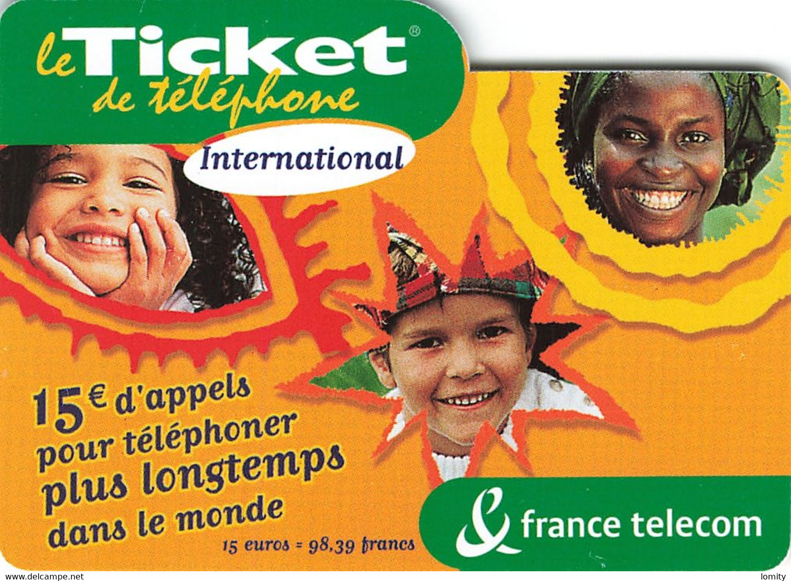 Carte Prépayée France Telecom Ticket De Téléphone International 15€ Carte Téléphonique 31/03/2004 - Tickets FT