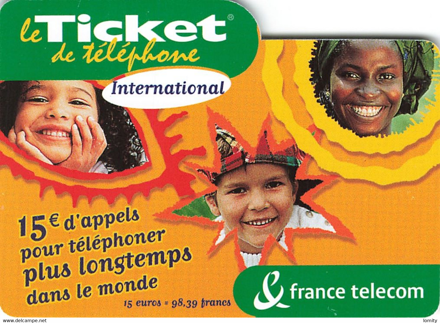 Carte Prépayée France Telecom Ticket De Téléphone International 15€ Carte Téléphonique 31/03/2004 - Biglietti FT