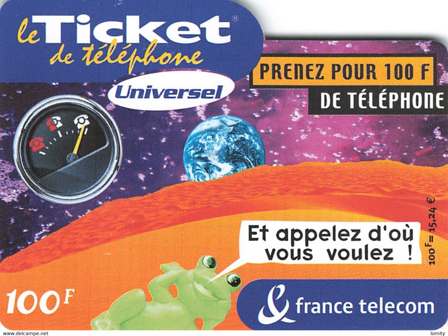 Carte Prépayée France Telecom Ticket De Téléphone Universel 100 Francs Carte Téléphonique 31/01/2003 - FT