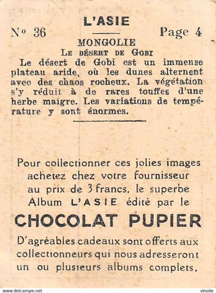 PIE-FO-21-3519 : EDITION DU CHOCOLAT PUPIER. LA MONGOLIE. LE DESERT DE GOBI - Mongolei