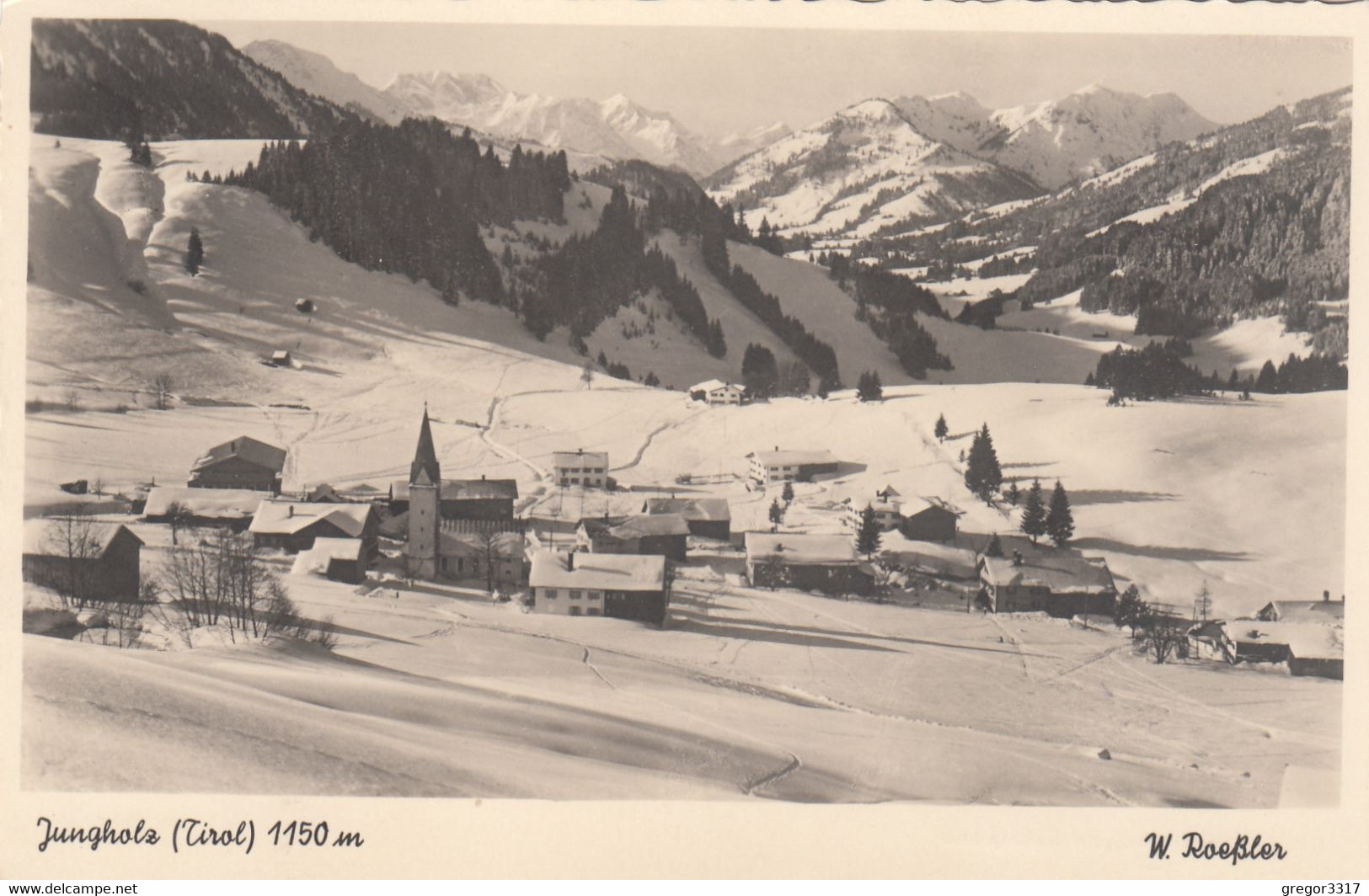 9978) JUNGHOLZ - Tirol - Kirche Häuser Verschneite Ansicht - Dünn Besiedelt ALT ! 1940 - Jungholz