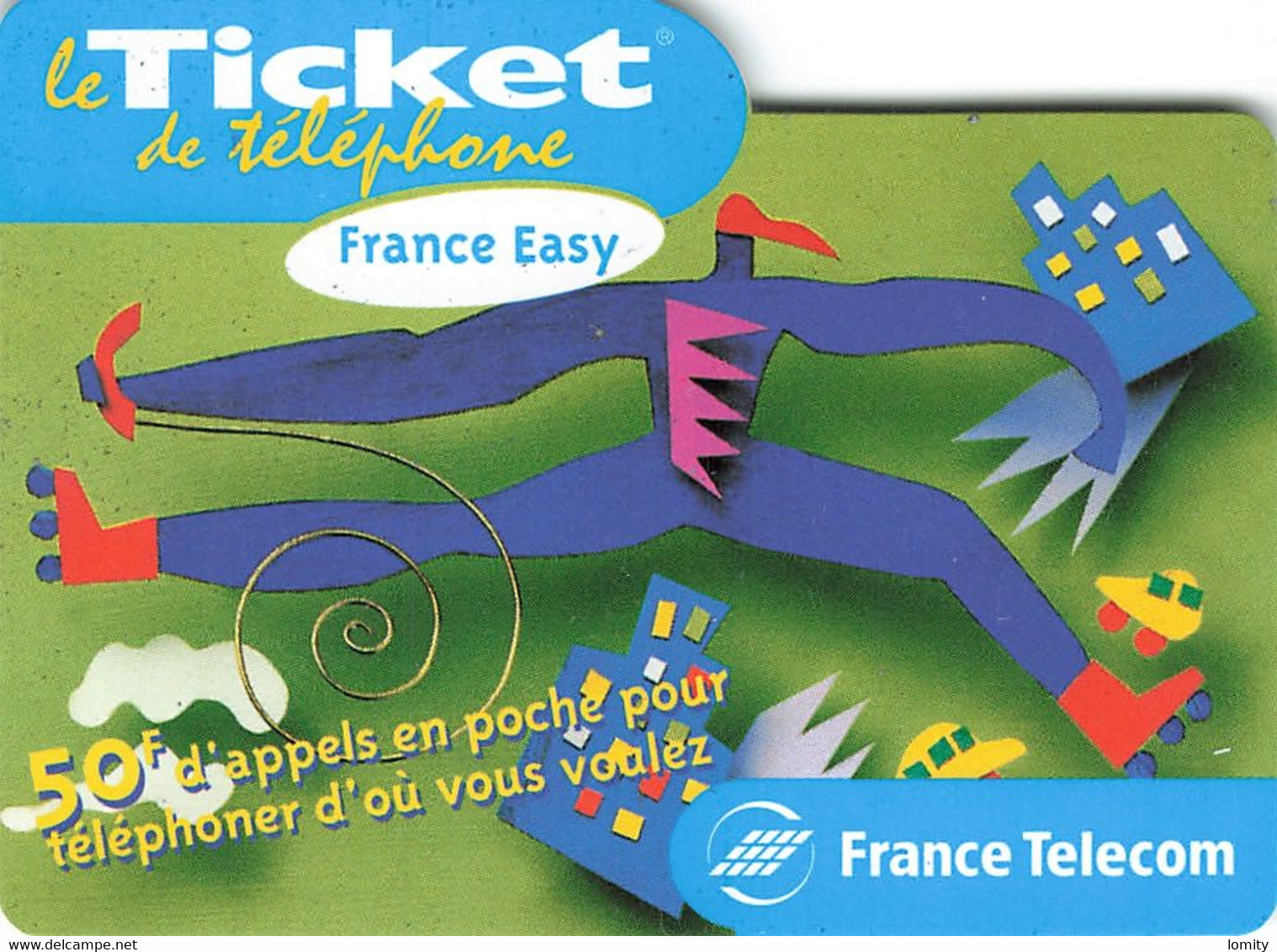 Carte Prépayée France Telecom Ticket De Téléphone France Easy 50 Francs Carte Téléphonique 31/03/2001 - FT