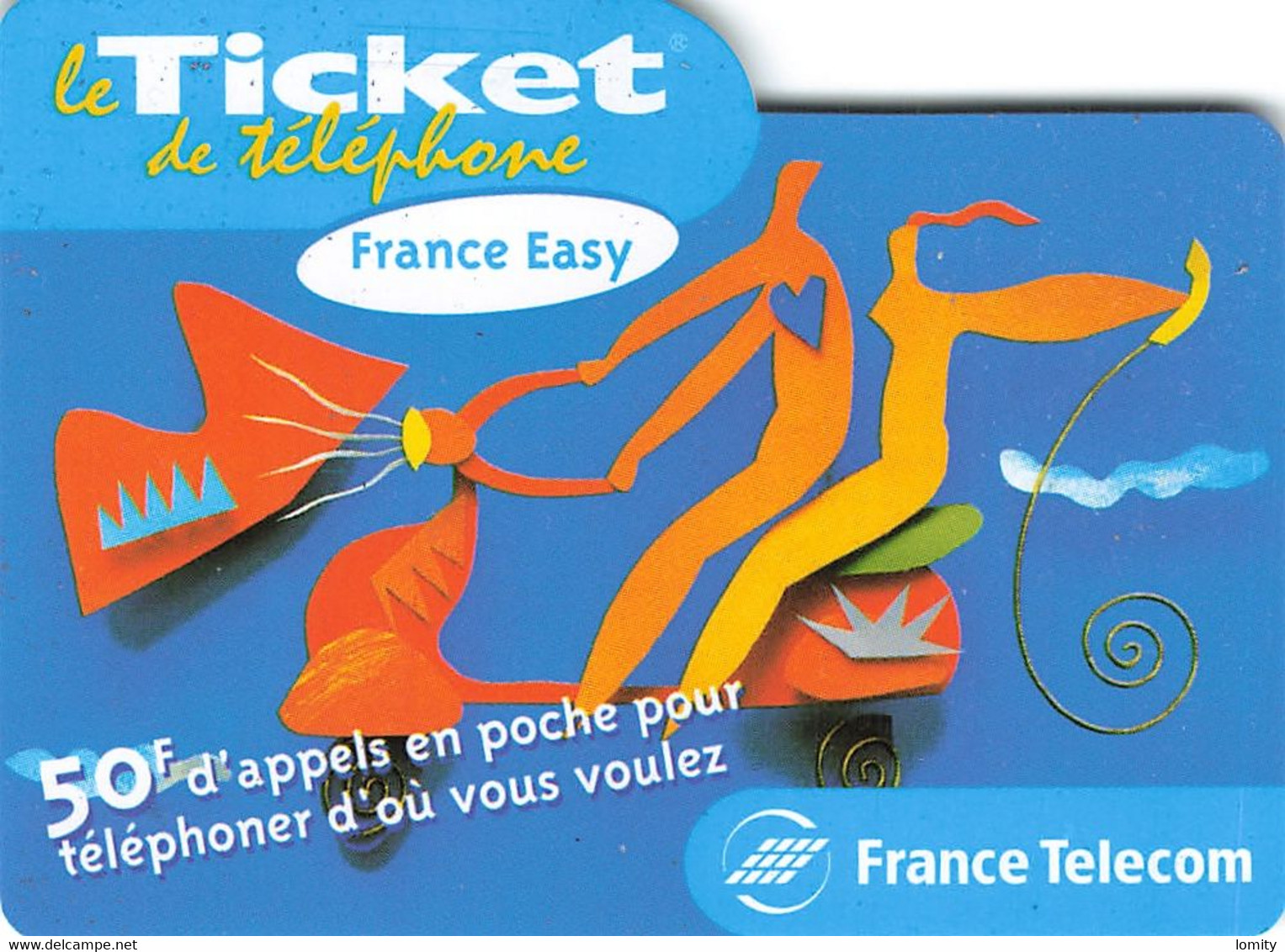 Carte Prépayée France Telecom Ticket De Téléphone France Easy 50 Francs Carte Téléphonique 31/03/2001 - Billetes FT