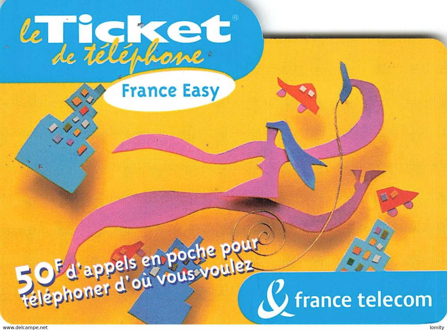 Carte Prépayée France Telecom Ticket De Téléphone France Easy 50 Francs Carte Téléphonique 31/10/2002 - FT Tickets