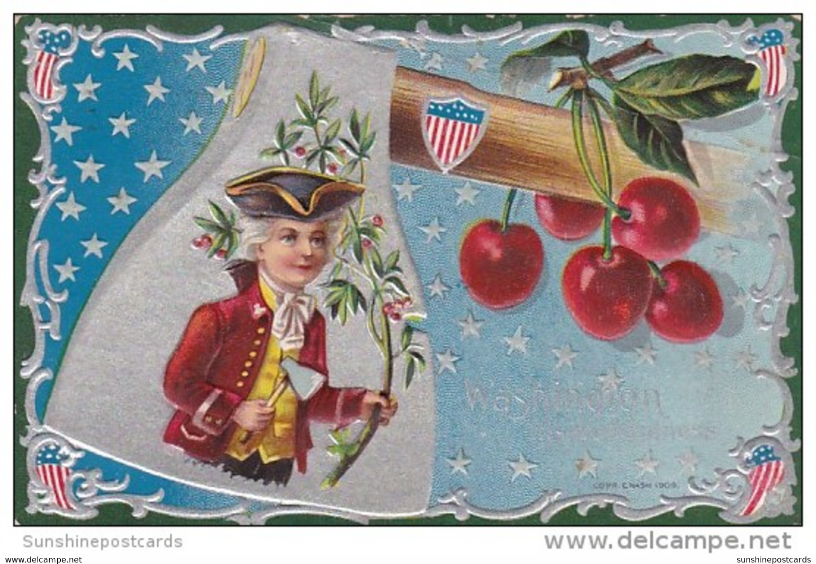 Young George Washington With Axe And Cherry Tree 1910 - Présidents