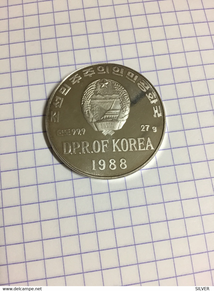 North Korea 500 Won, 1988 XV Winter Olympic Games, Calgary 1988 - Ice Hockey - Korea (Nord-)