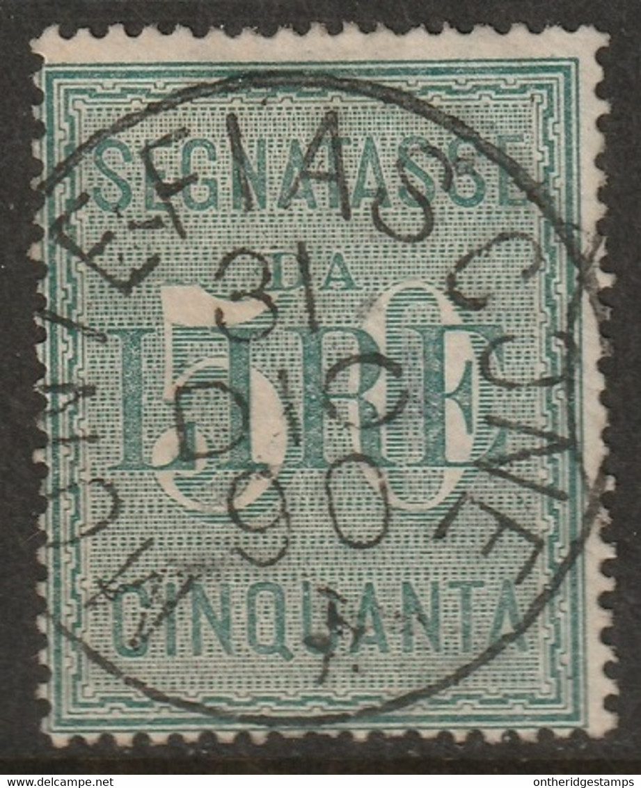 Italy 1890 Sc J21 Sa Seg15 Yt T20 Postage Due Used Montefiascone Cancel Small Thin - Strafport