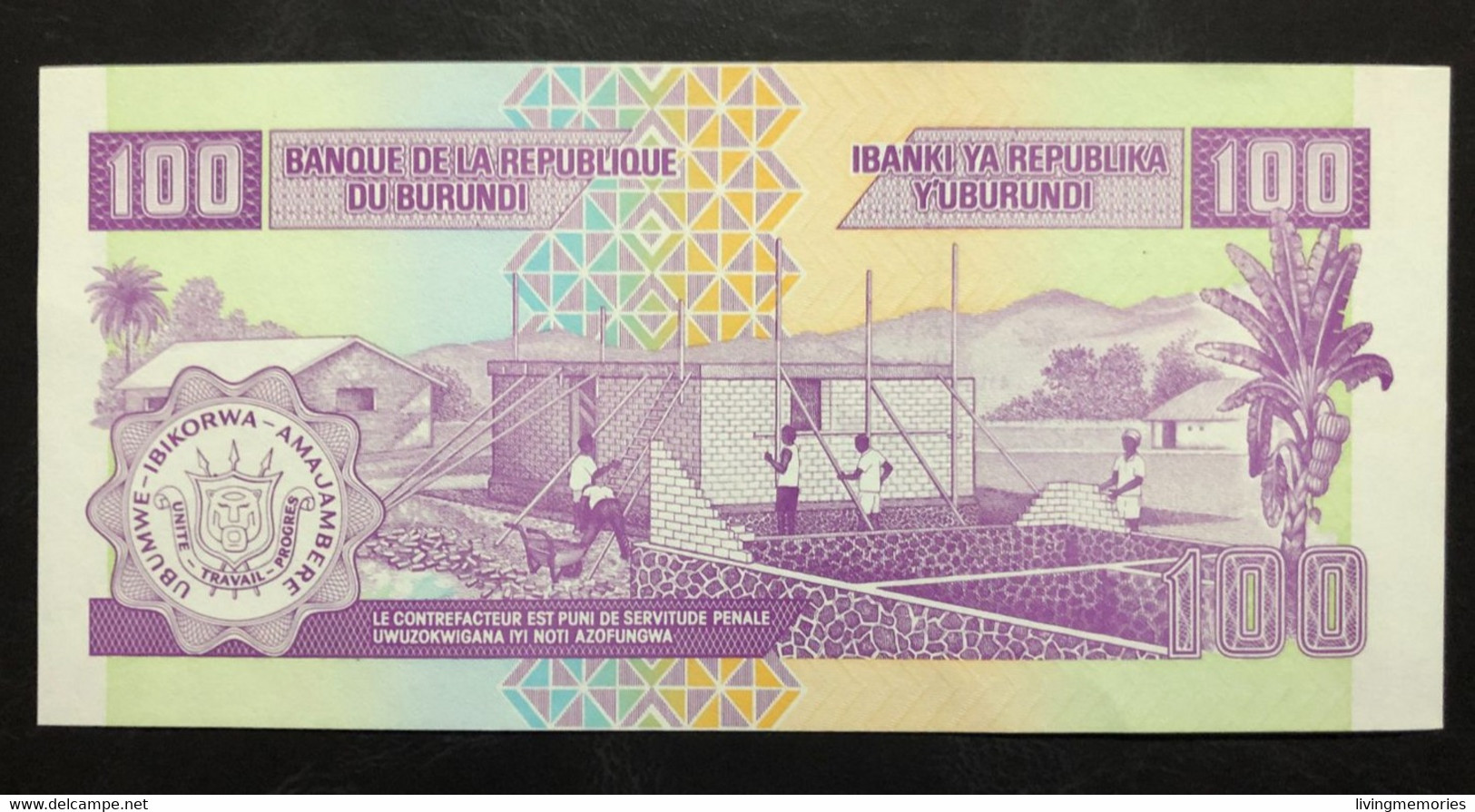 103B, BURUNDI, Banknote, 100 Francs, Uncirculated, 2007 - Burundi