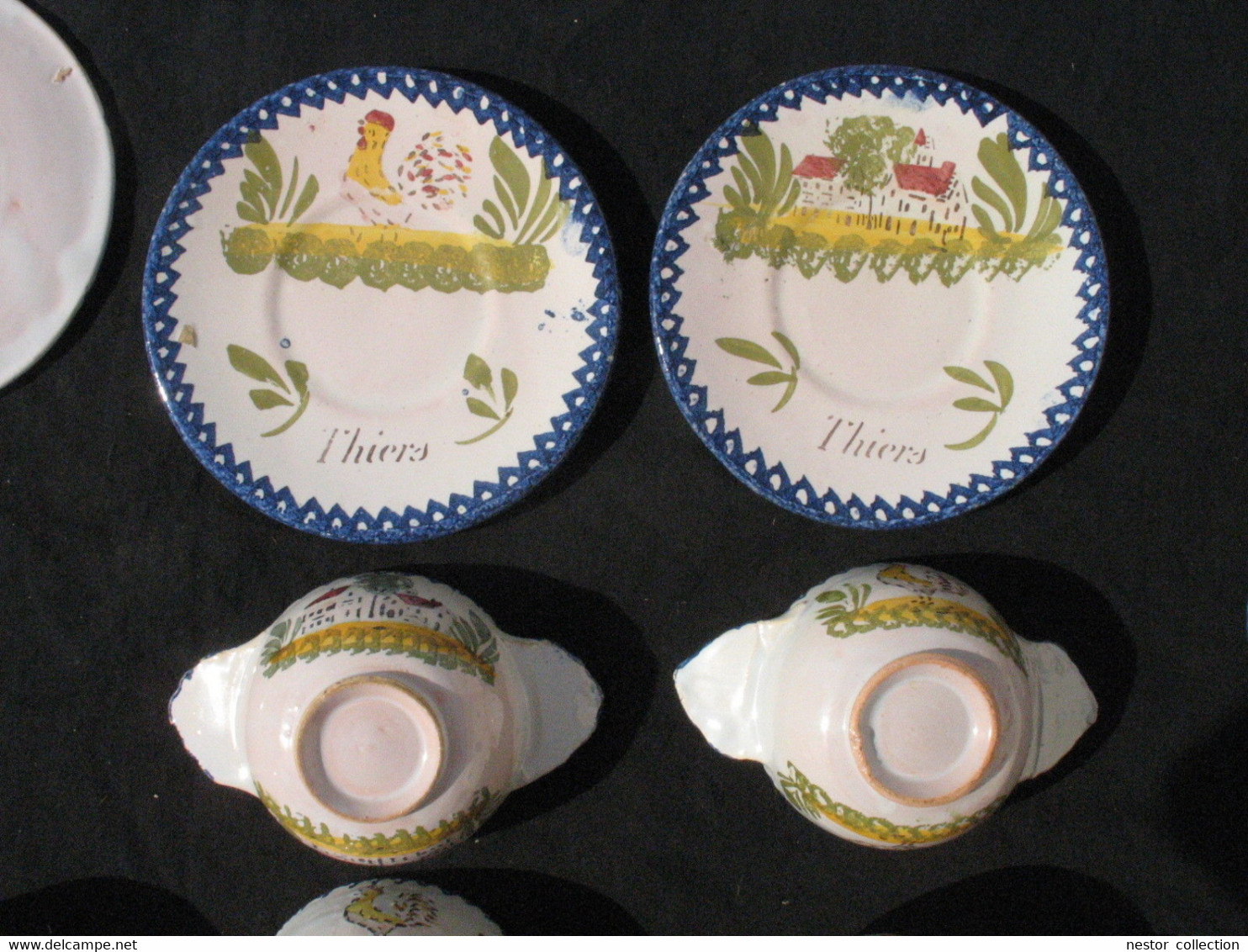 Lot Charolles Coq Château Bourgogne Auvergne Thiers Service Bol Assiettes Pichet St Clément Théière Cafetière - Charolles (FRA)