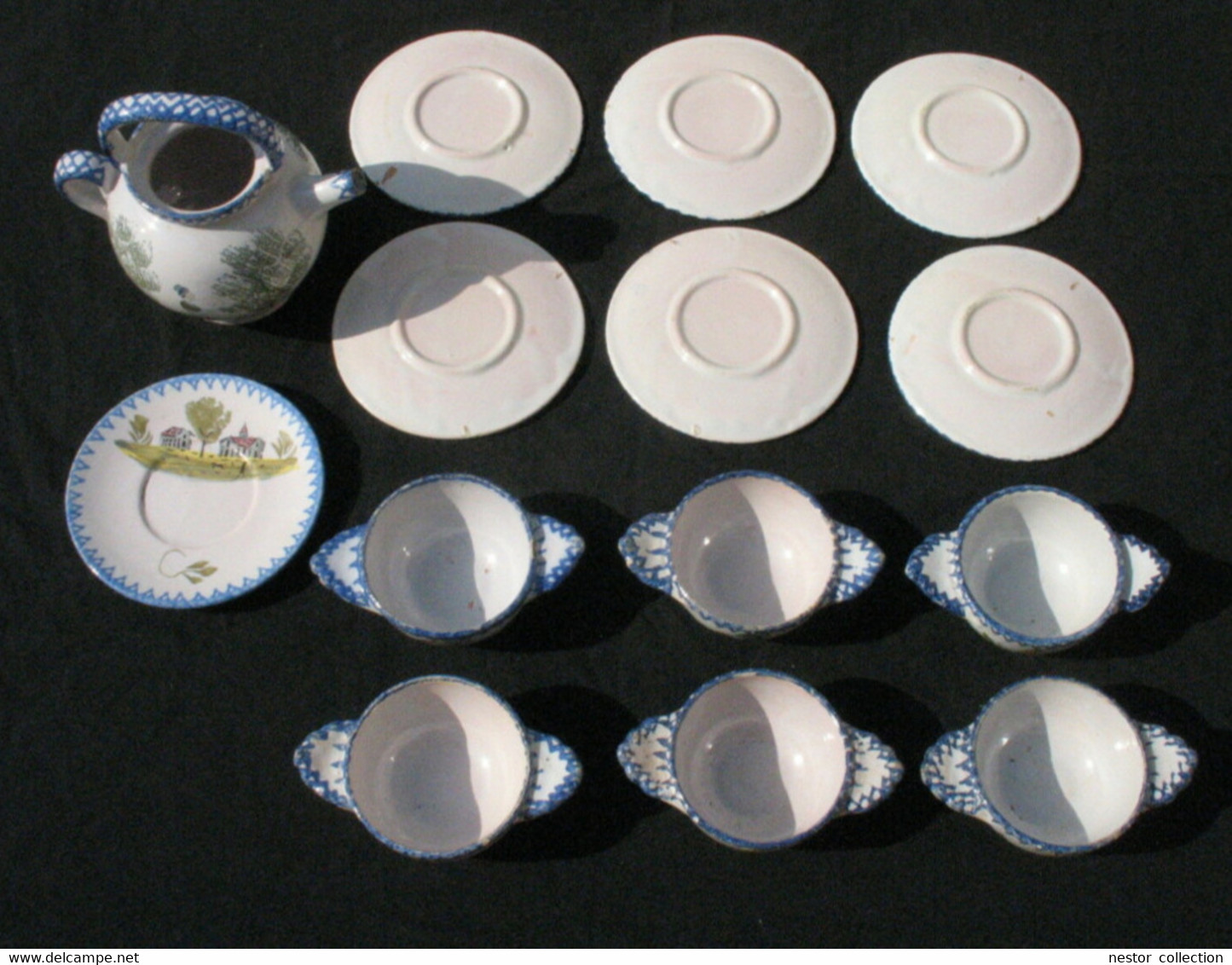 lot Charolles coq château bourgogne auvergne Thiers Service bol assiettes pichet St Clément théière cafetière