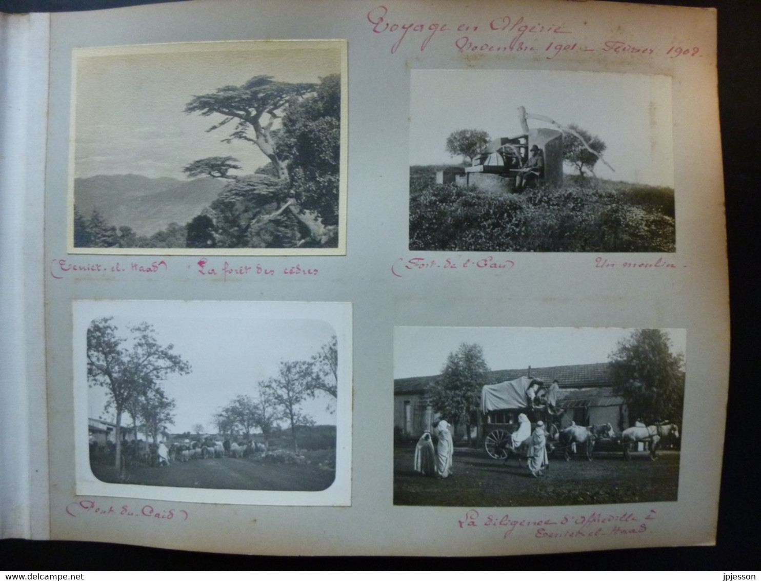 PHOTOGRAPHIES - ALGERIE ( DILIGENCE A TENIET EL HAAD ) - 41 PHOTOS - VOYAGE 1901 - 5 PAGES D'ALBUM - Plaatsen