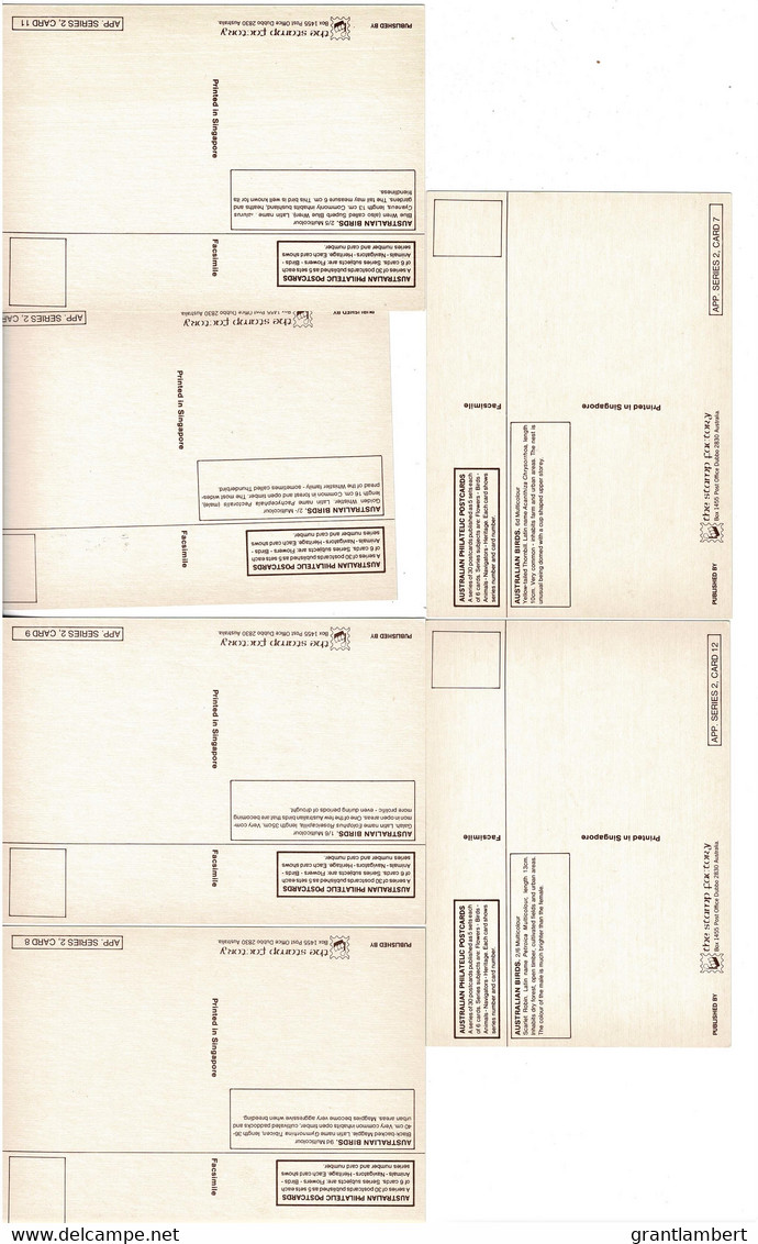 Australia 1964, 1965 Birds Set Of 6 Mint Postcards By Stamp Factory - Altri & Non Classificati