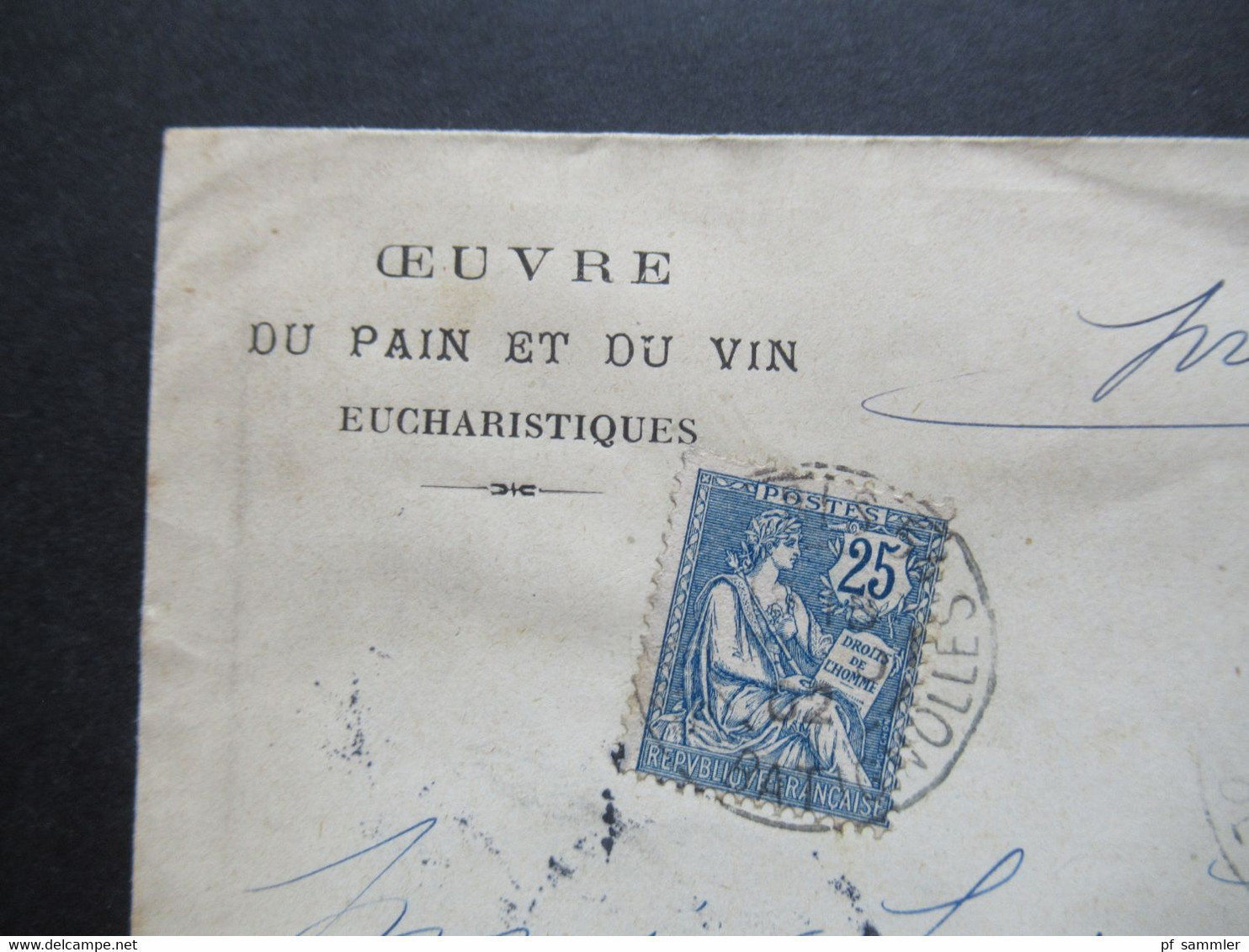 Frankreich 1900 Allegorie Nr.94 EF Umschlag Ceuvre Du Pain Et Du Vin Auslandsbrief Paris - Leipzig Mit Ank. Stempel - Covers & Documents