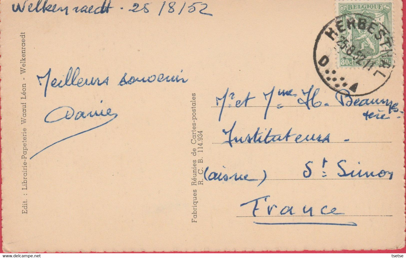 Welkenraedt - Rue Des Ecoles -1952 ( Voir Verso ) - Welkenraedt