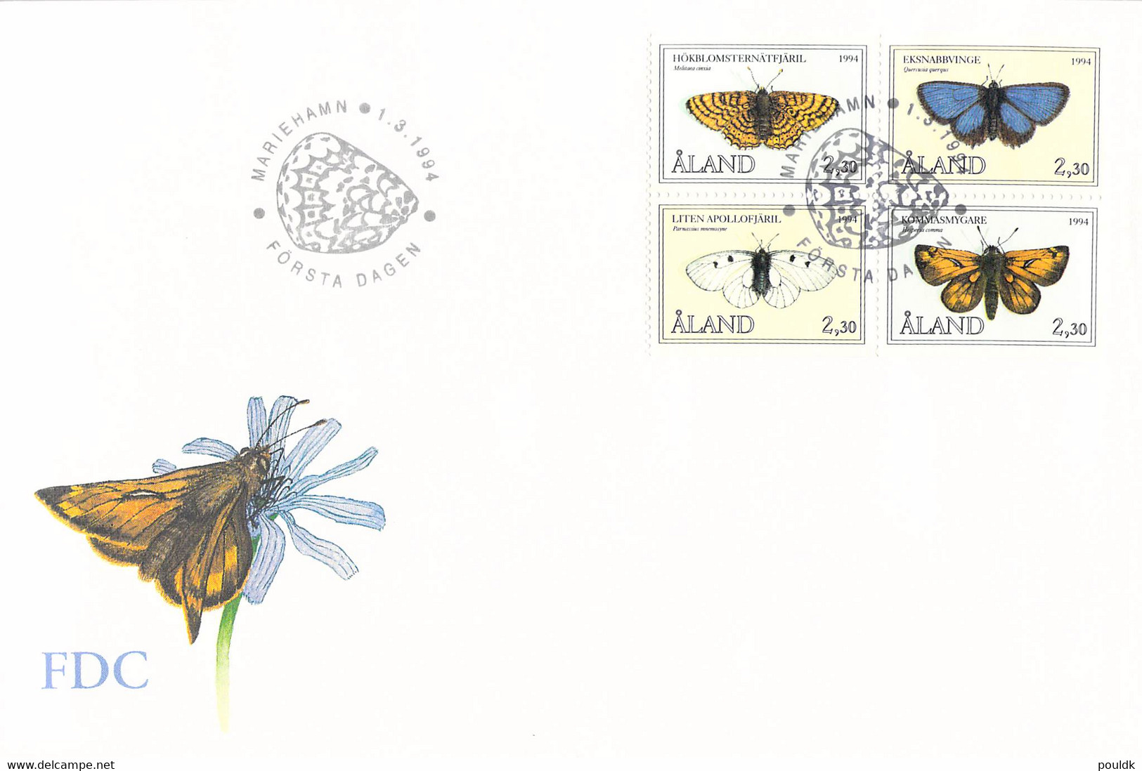 Aland FDC 1994 Butterflies  (T24-27) - Butterflies