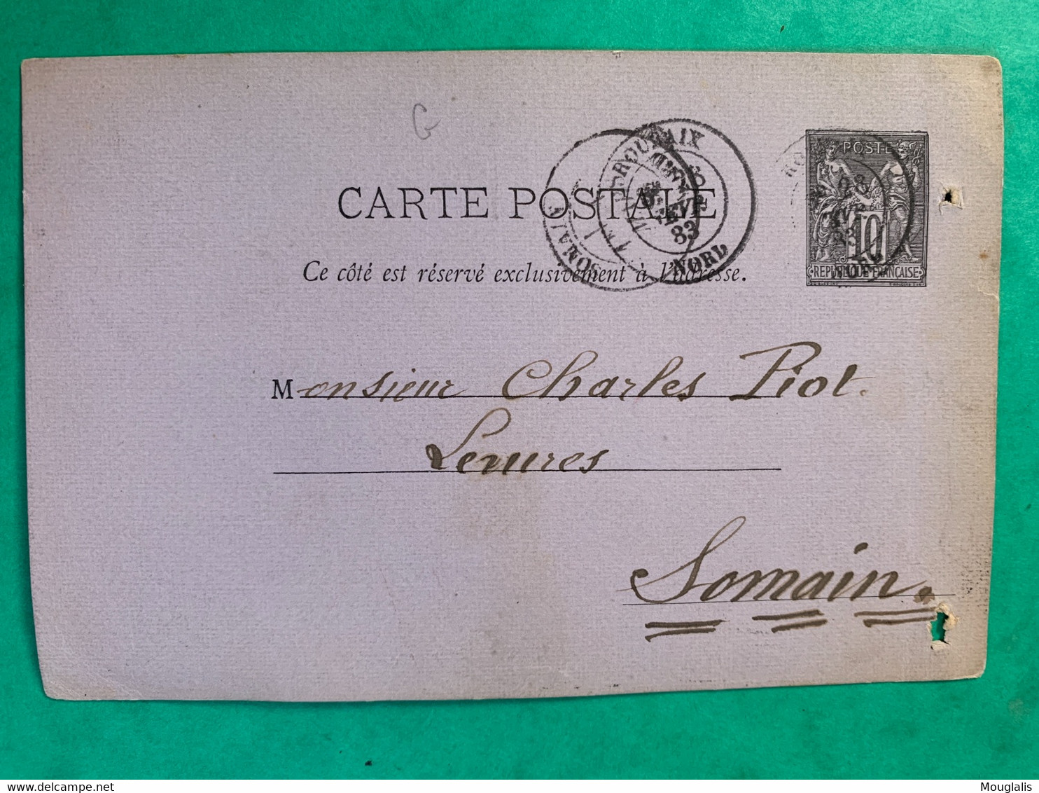France Entier Du 28/02/1883 « réservé Exclusivement.. » De Roubaix Vers Somain - Cartes Précurseurs