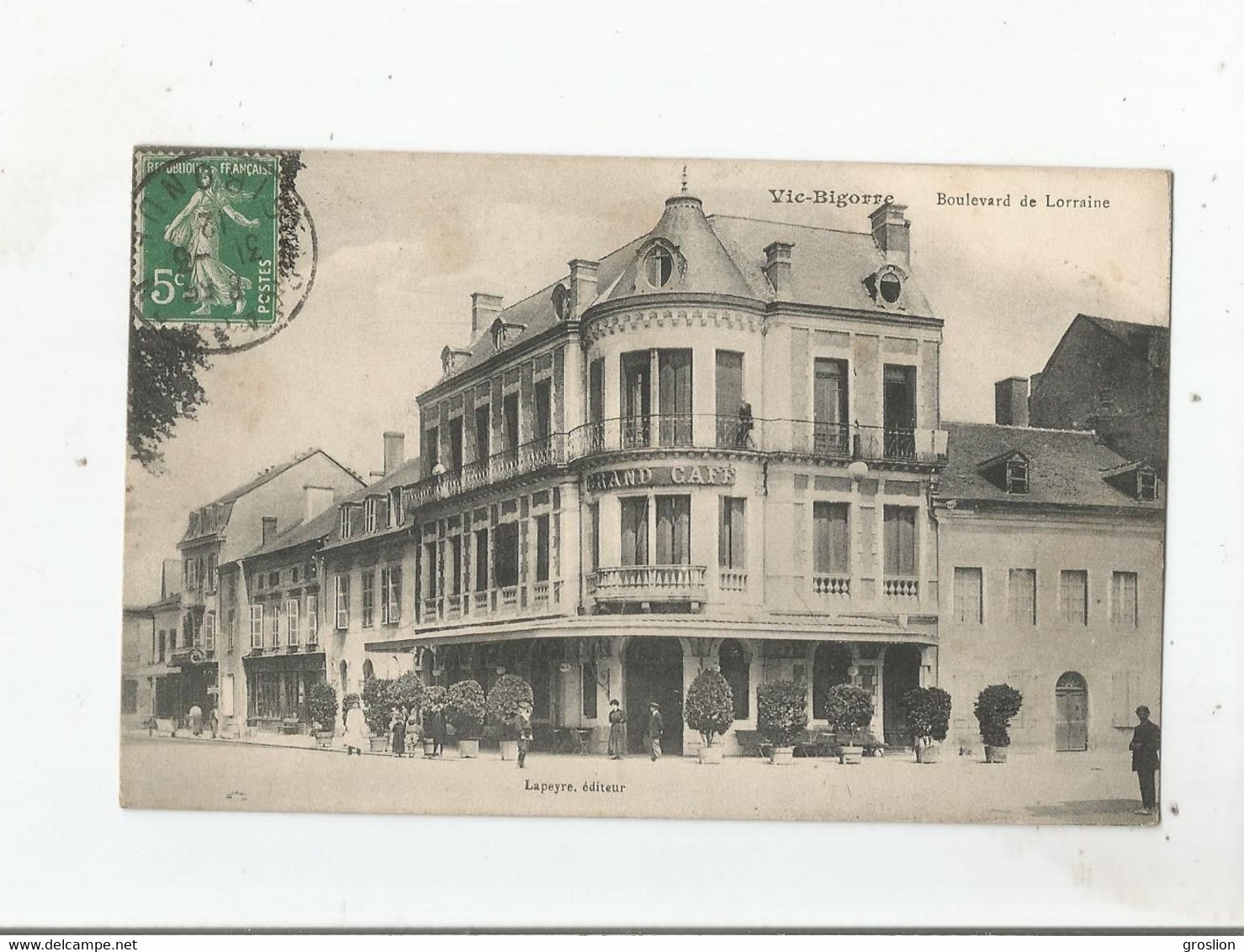 VIC BIGORRE (HAUTES PYRENEES) BOULEVARD DE LORRAINE (GRAND CAFE) 1912 - Vic Sur Bigorre